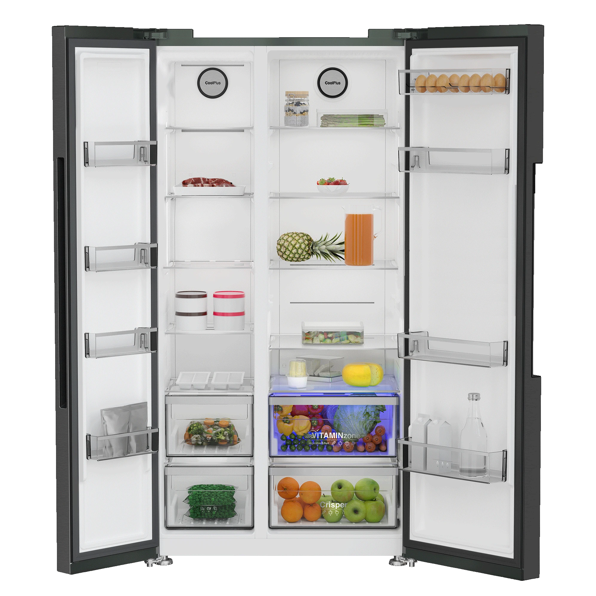 GSN 30110 FXBR Grundig 558Lt A++ Manhattan Gray Side by Side Buzdolabı