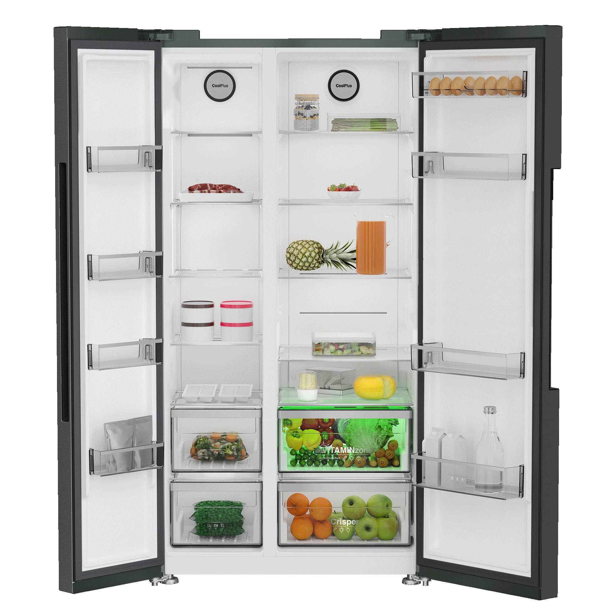 GSN 30110 FXBR Grundig 558Lt A++ Manhattan Gray Side by Side Buzdolabı