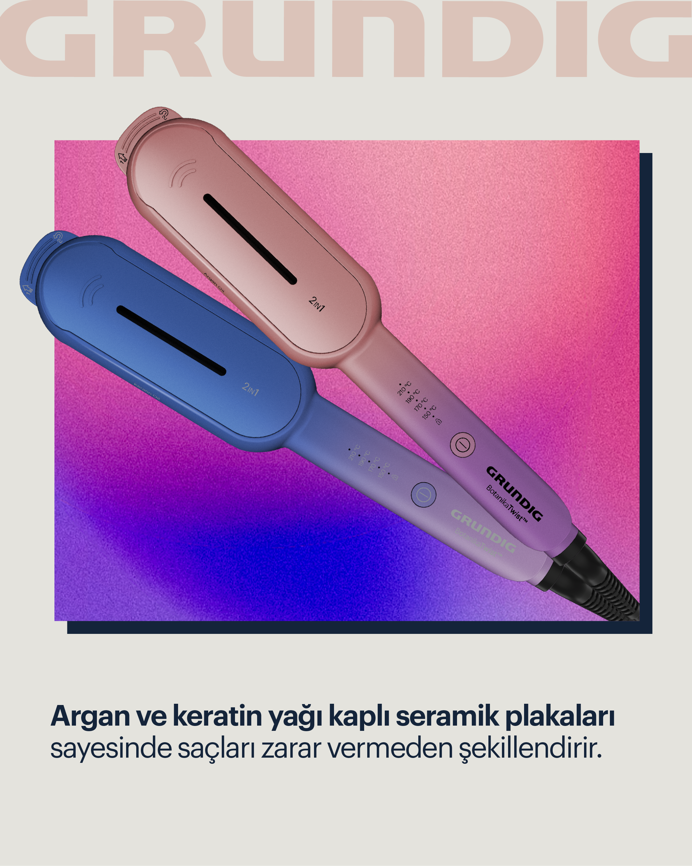 HS 8330 Grundig BotanikaTwist™ Düz/Wag Dalgalı Saç Şekillendirici