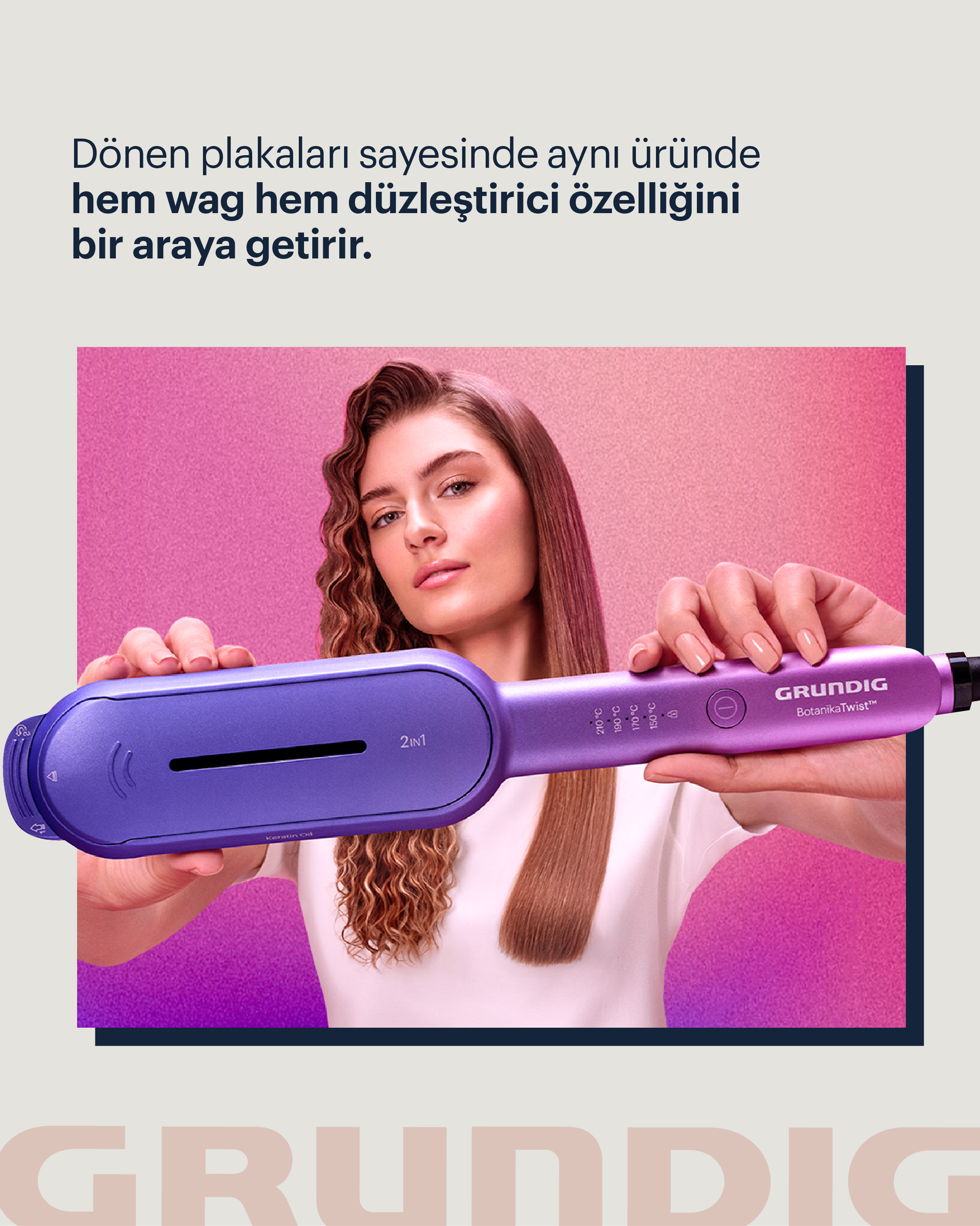 HS 8331 Grundig BotanikaTwist™ Düz/Wag Dalgalı Saç Şekillendirici