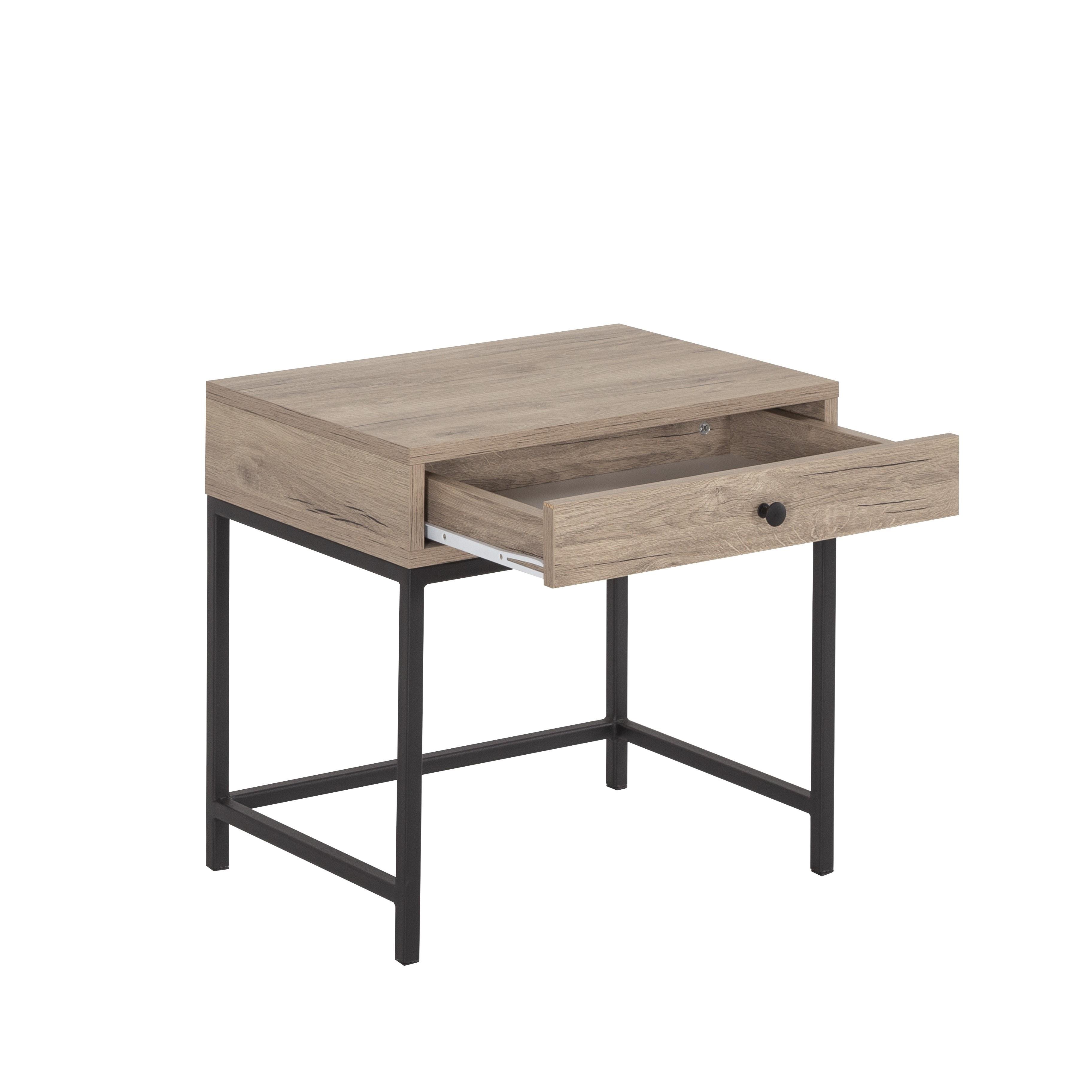 Lara Çekmeceli Dikdörtgen Köşe Sehpa 55x40x55cm