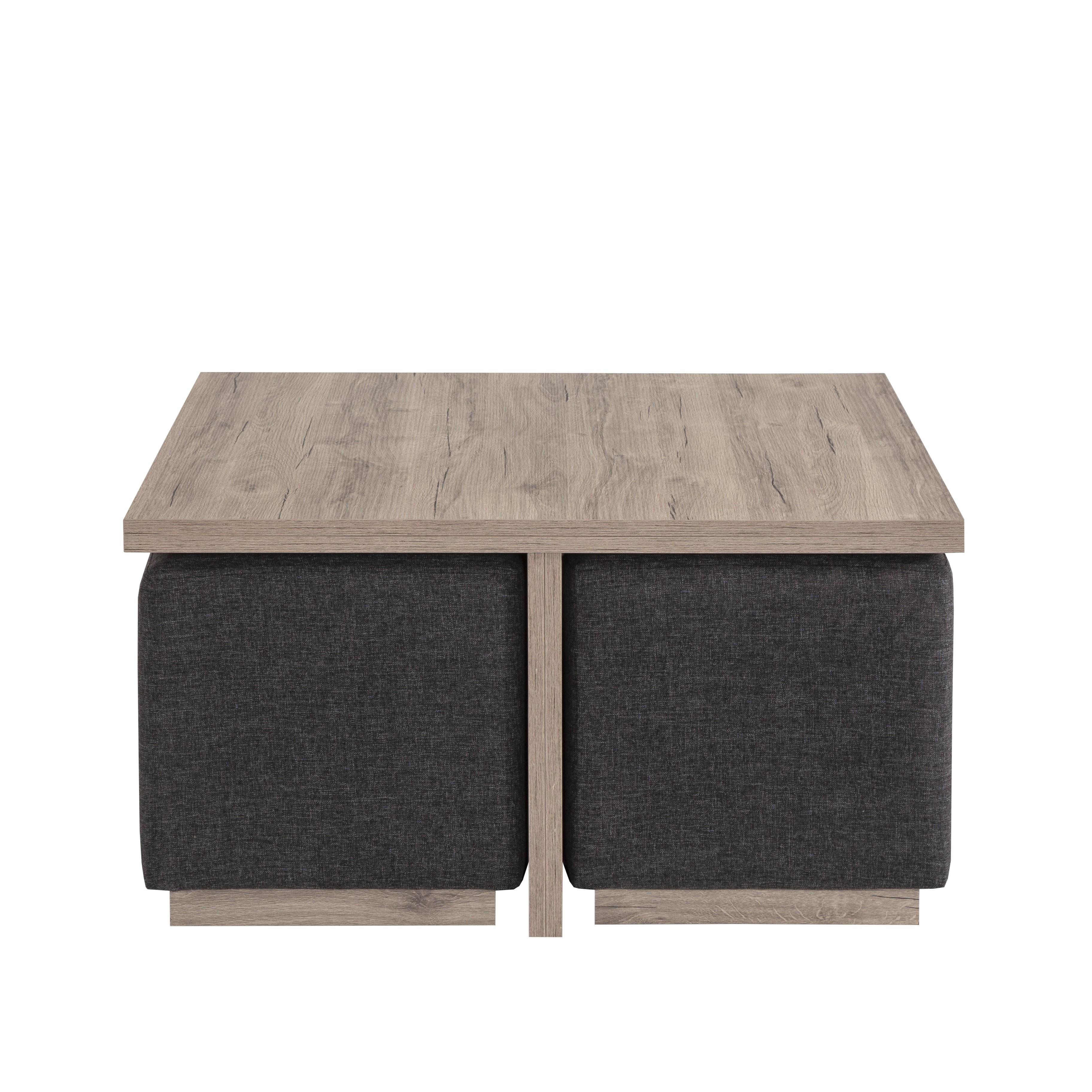 Madrid Puflu Kare Orta Sehpa 90x90x48cm