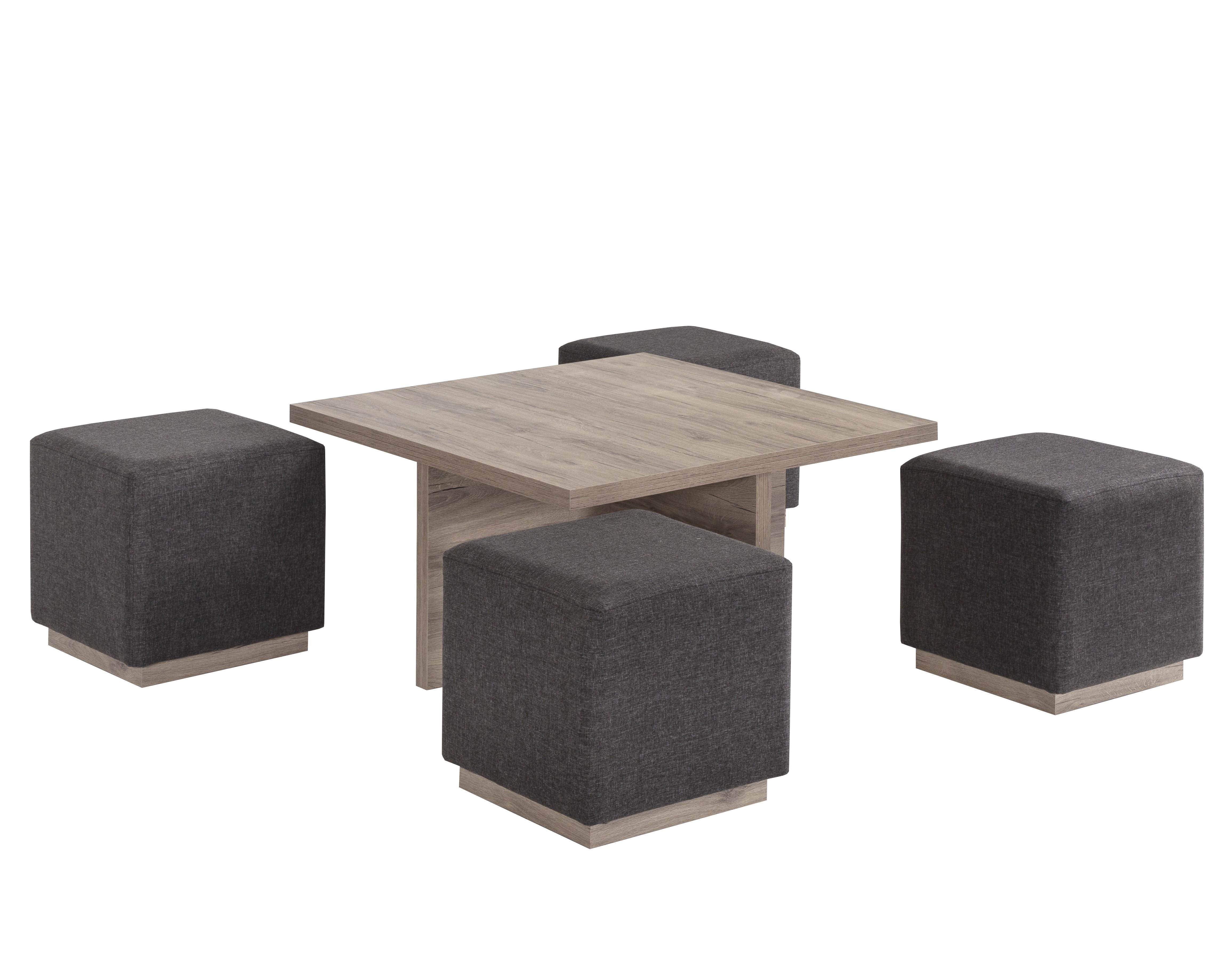 Madrid Puflu Kare Orta Sehpa 90x90x48cm