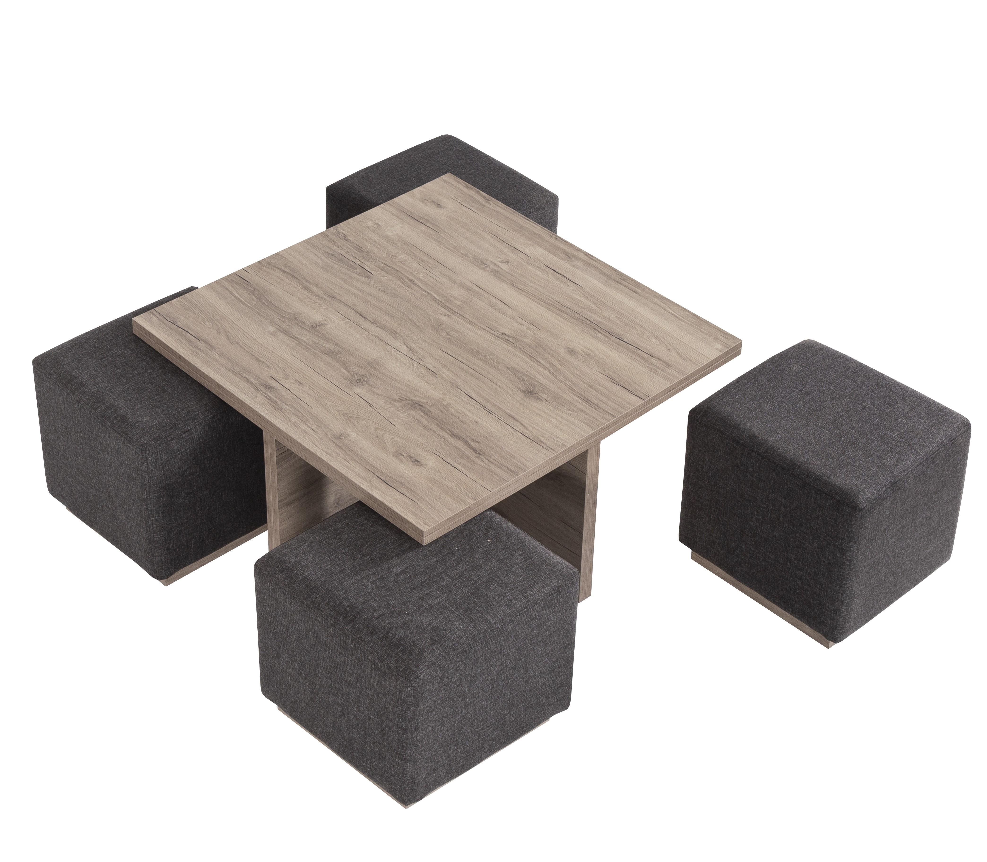 Madrid Puflu Kare Orta Sehpa 90x90x48cm