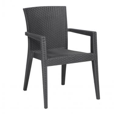 Montana Starlux Plastik Rattan Kollu Sandalye Antrasit