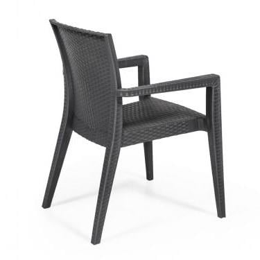 Montana Starlux Plastik Rattan Kollu Sandalye Antrasit