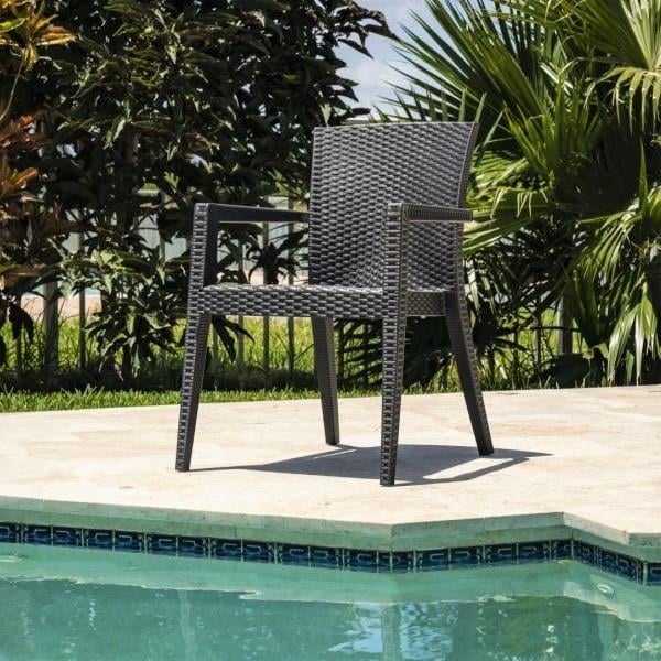 Montana Starlux Plastik Rattan Kollu Sandalye Antrasit