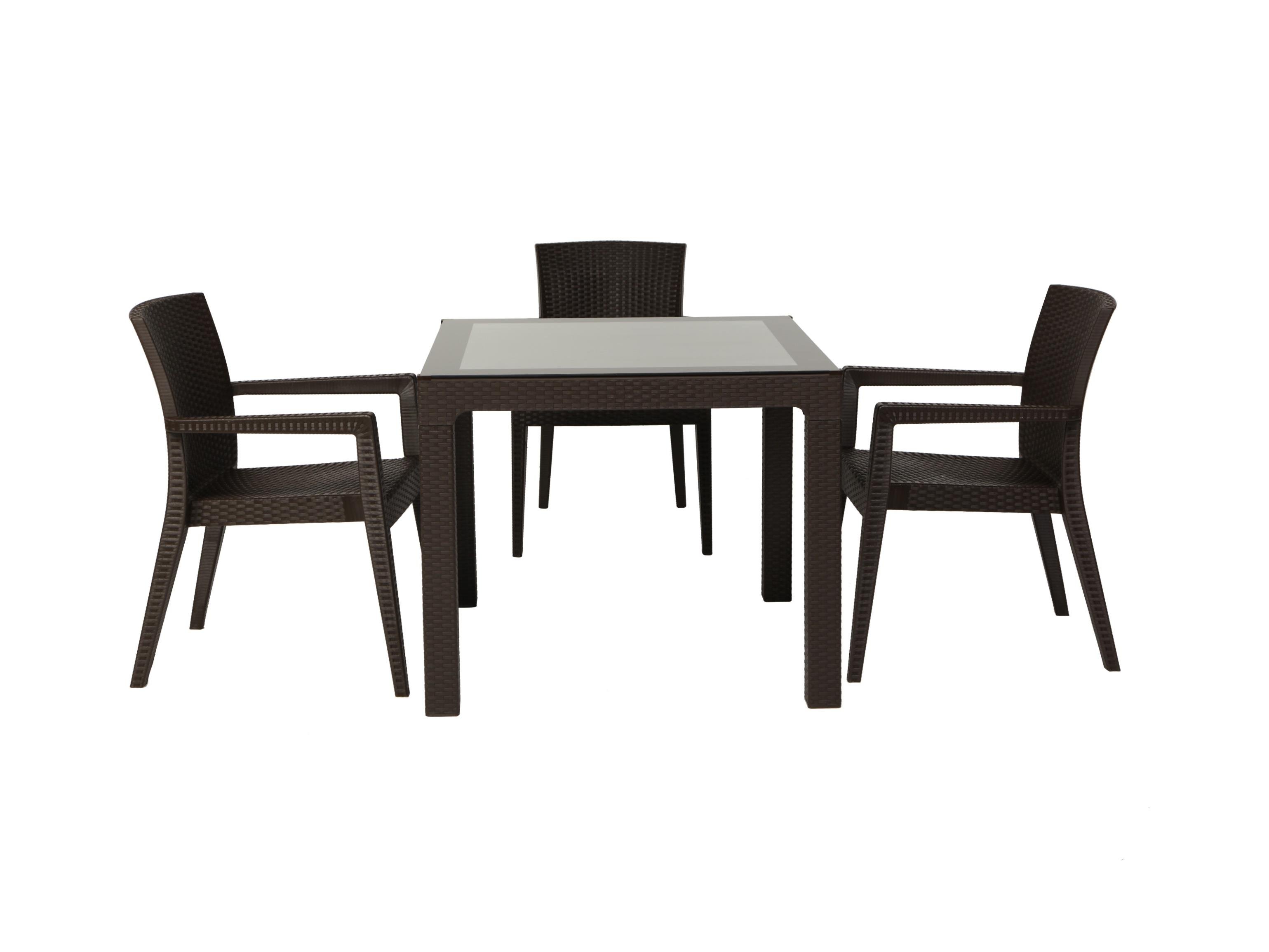 Montana Starlux Plastik Rattan Kollu Sandalye Kahve