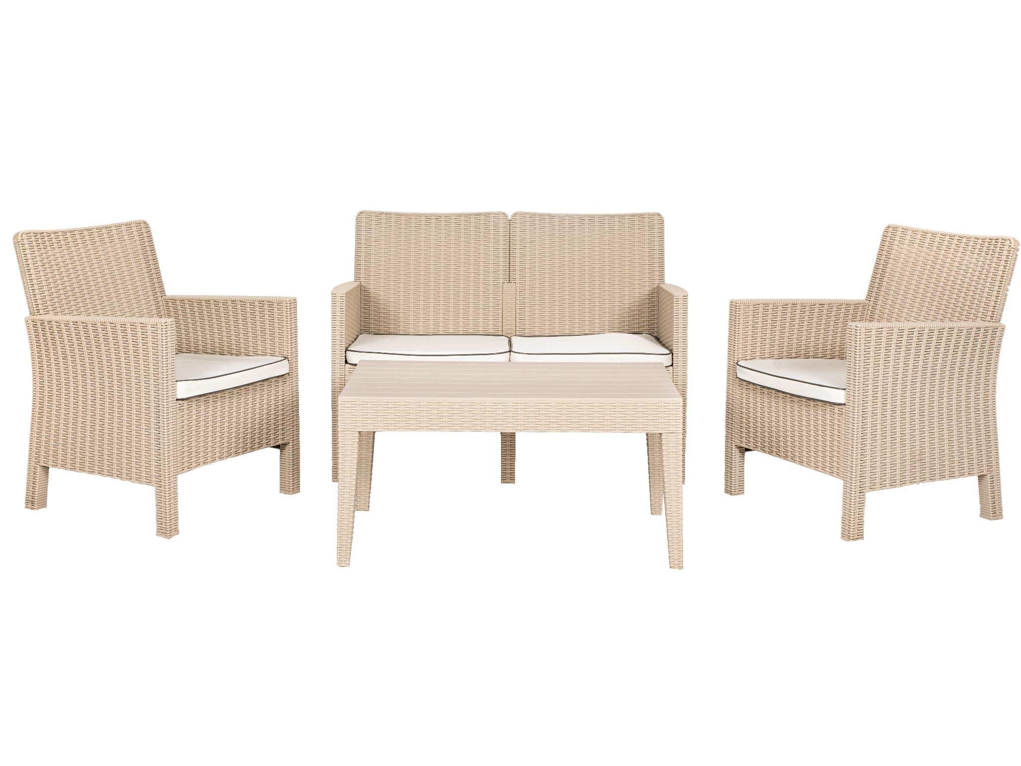 Nova İkili Krem Set, Minderli, 2+1+1+S