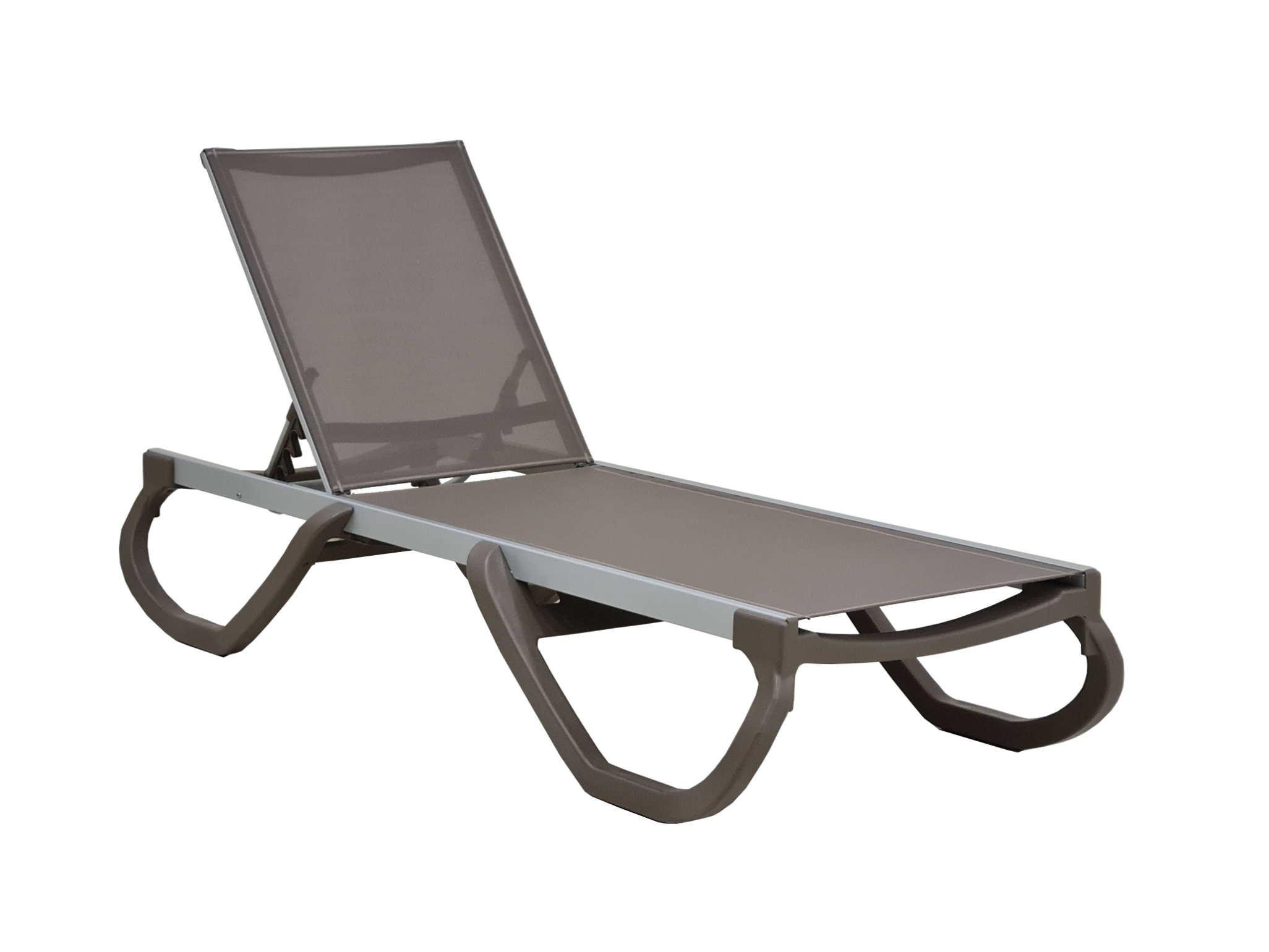 Panama Kolsuz Alüminyum Textile + Plastik Ayaklı Şezlong Cappuccino