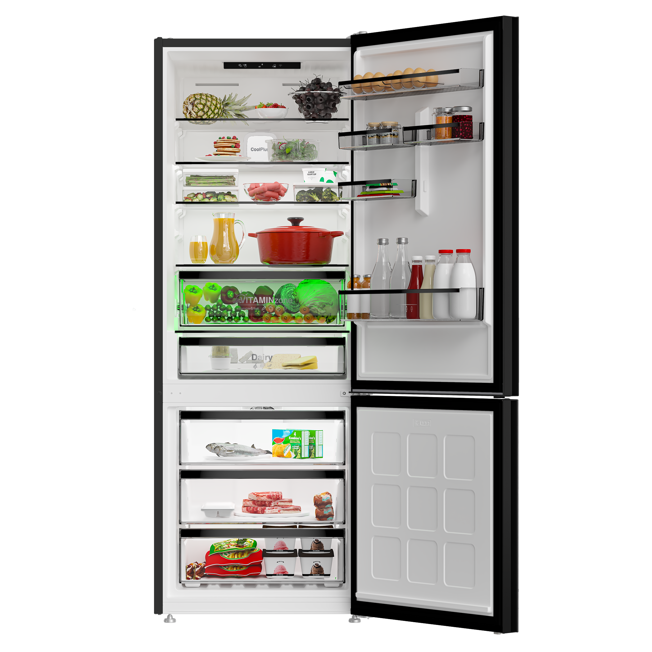 PBZL 9561 E Leisure Siyah Cam Net 490Lt. Buzdolabı