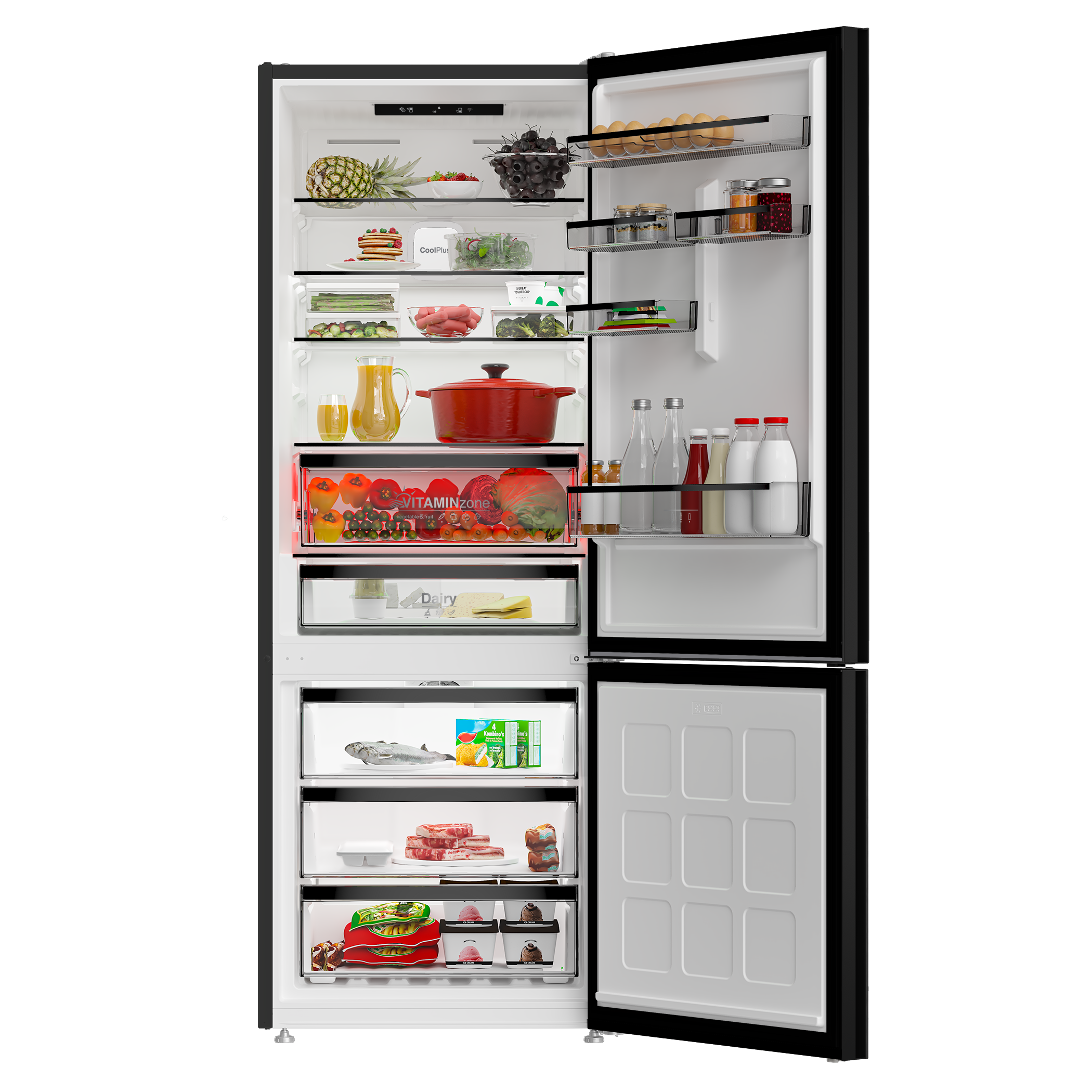 PBZL 9561 E Leisure Siyah Cam Net 490Lt. Buzdolabı