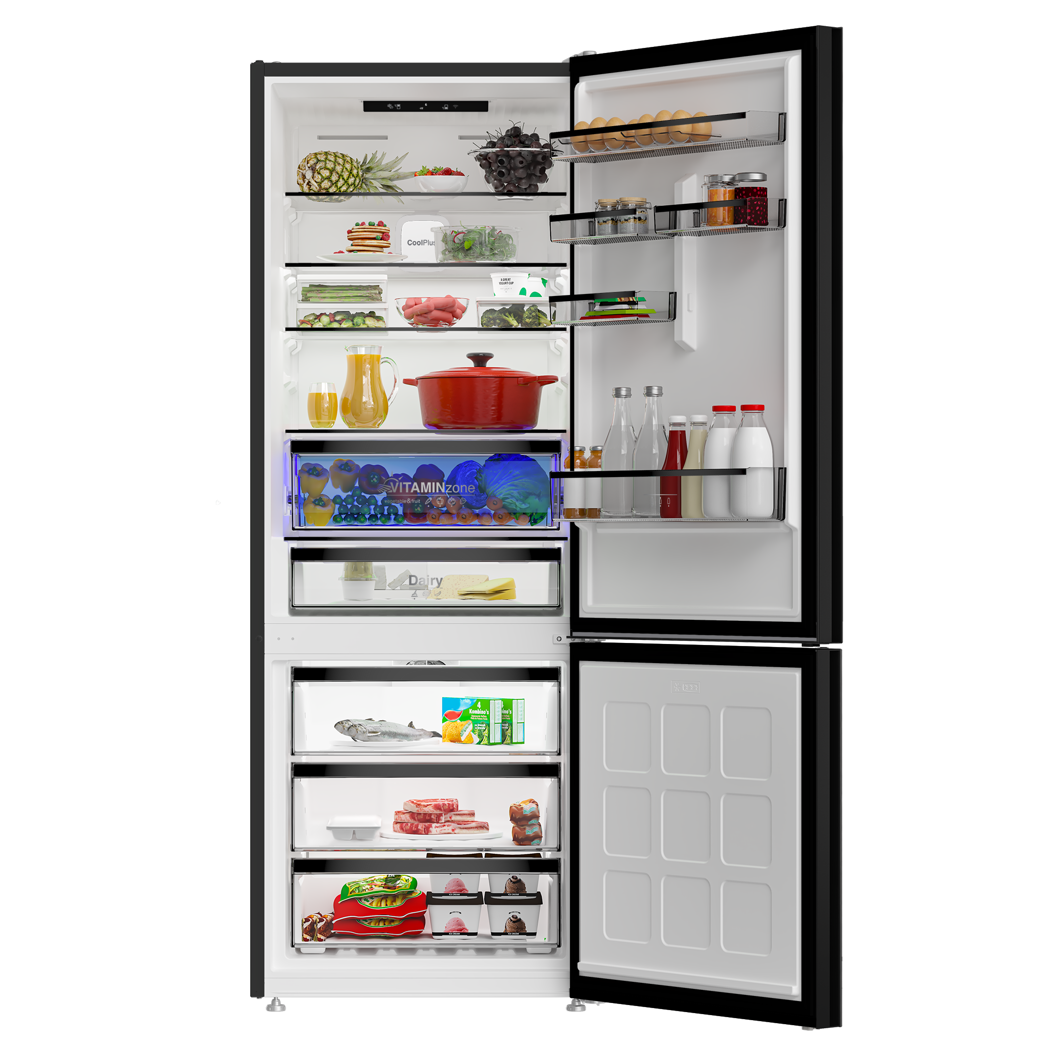 PBZL 9561 E Leisure Siyah Cam Net 490Lt. Buzdolabı