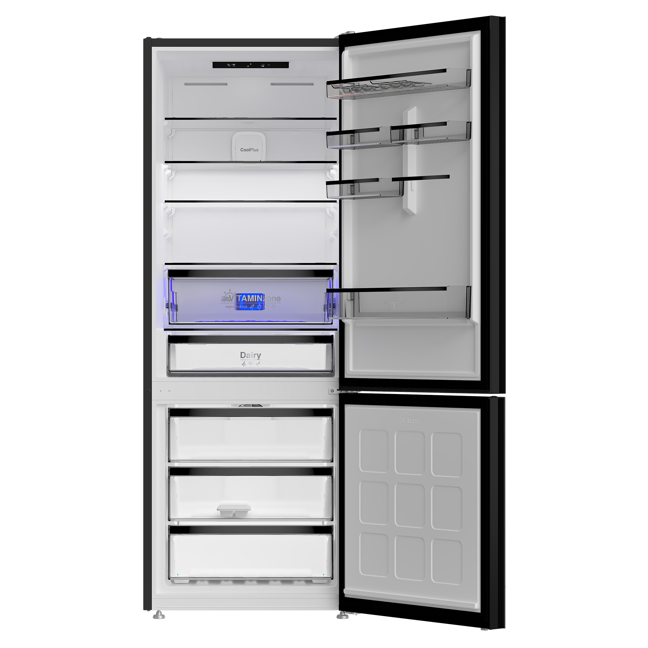 PBZL 9561 E Leisure Siyah Cam Net 490Lt. Buzdolabı