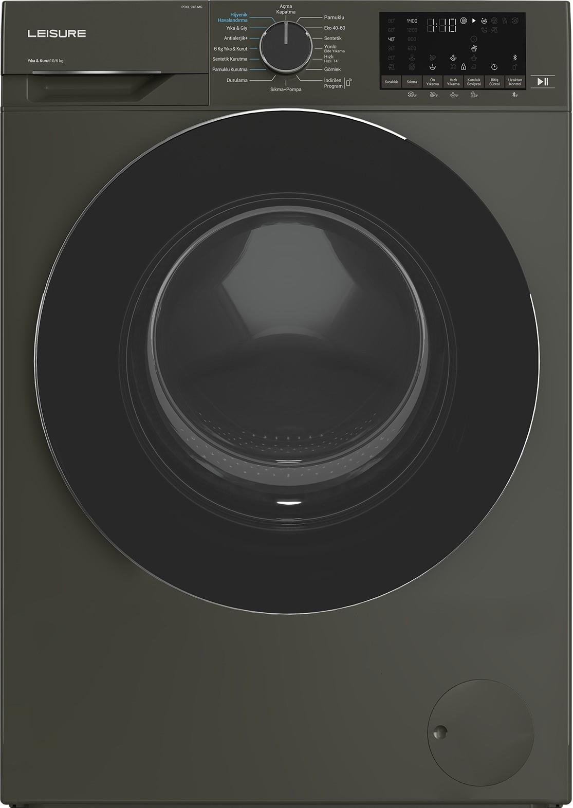PCKL 916 MG Leisure 10Kg / 6Kg Inverter Motor HomeWhiz Smart Kurutmalı Çamaşır Makinesi