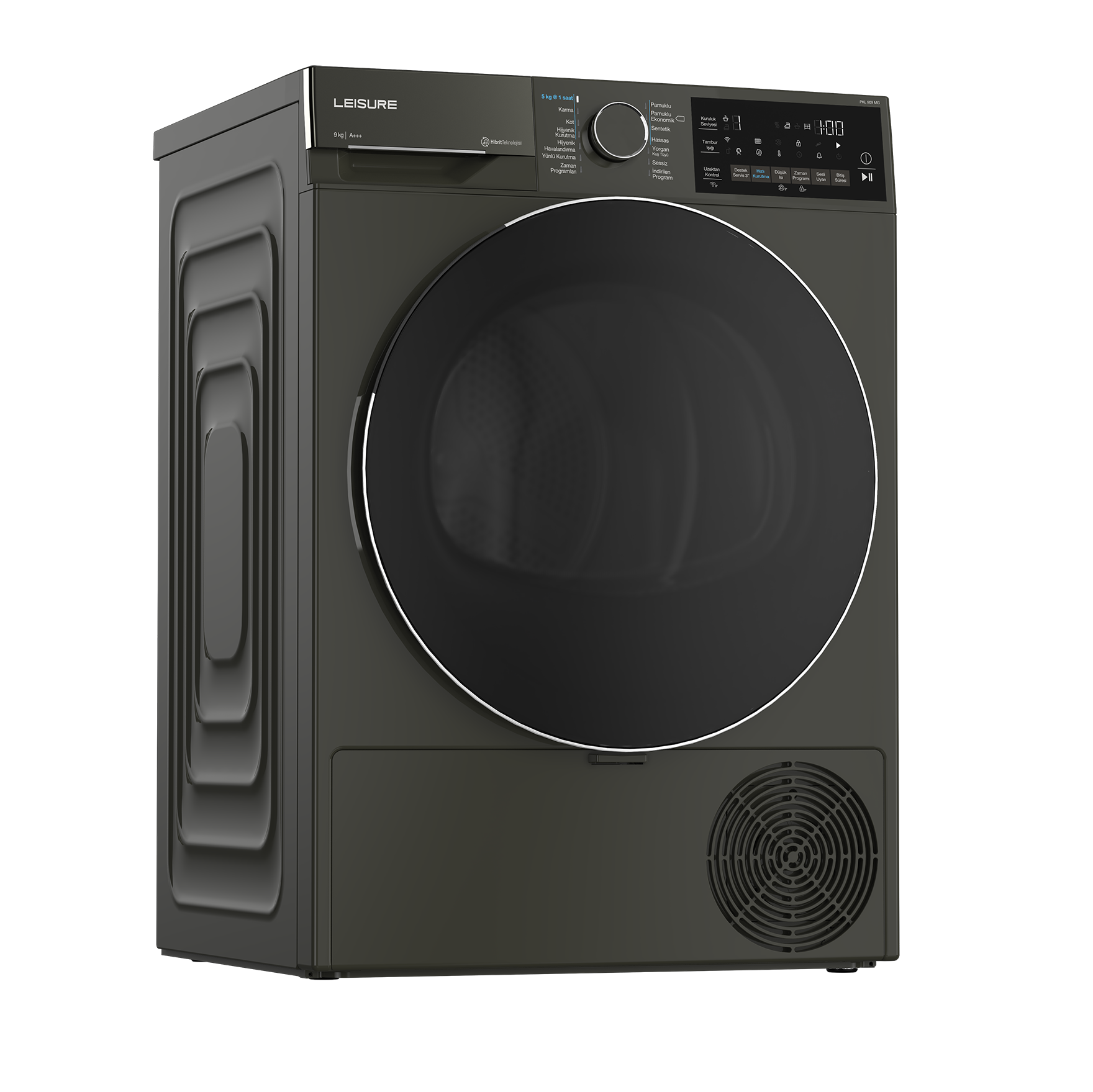 PKL 909 MG Leisure 9 Kg Hibrit Manhattan Gray Kurutma Makinesi