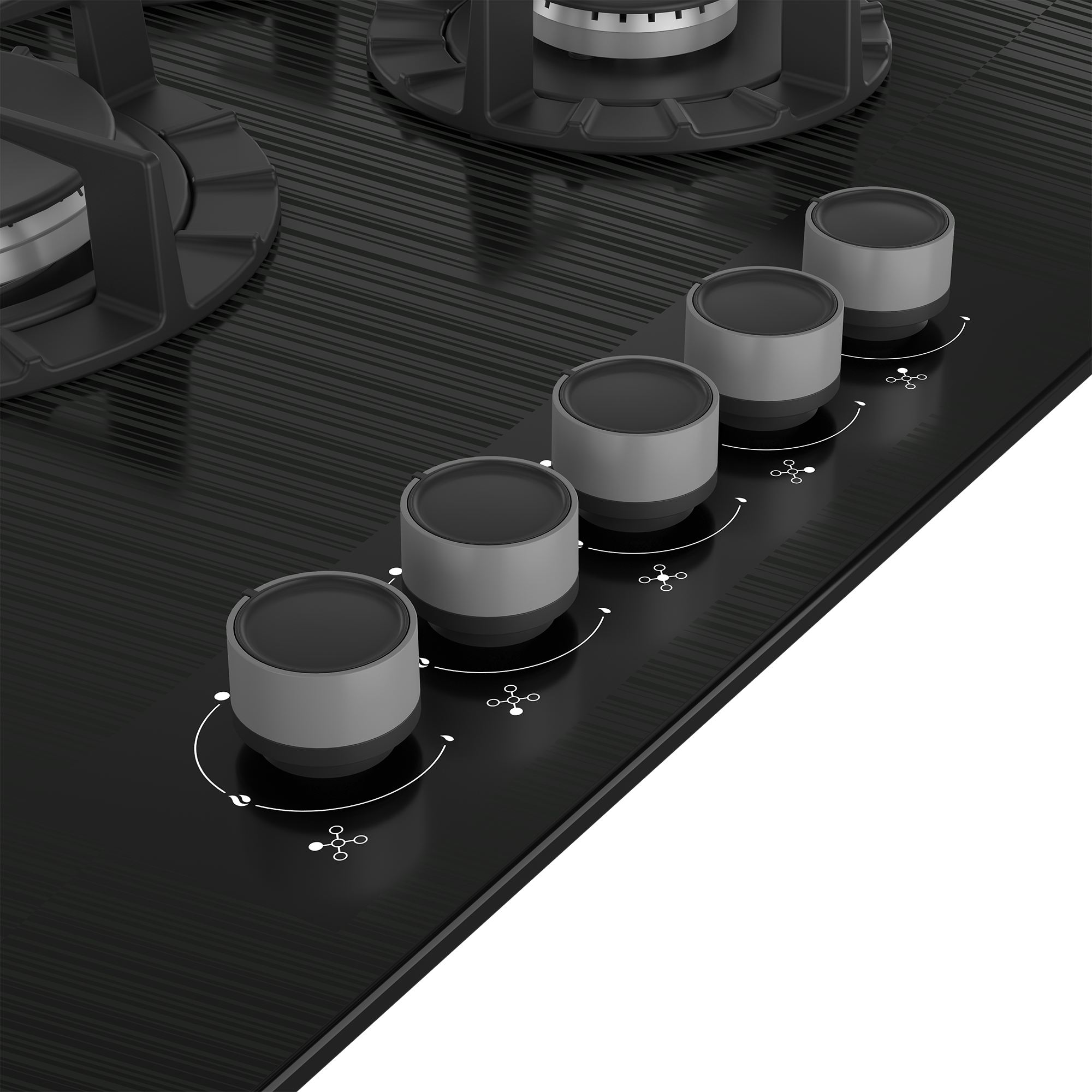 POLC 760 WS Leisure Ankastre 5 Göz Gaz Siyah Cam Ocak