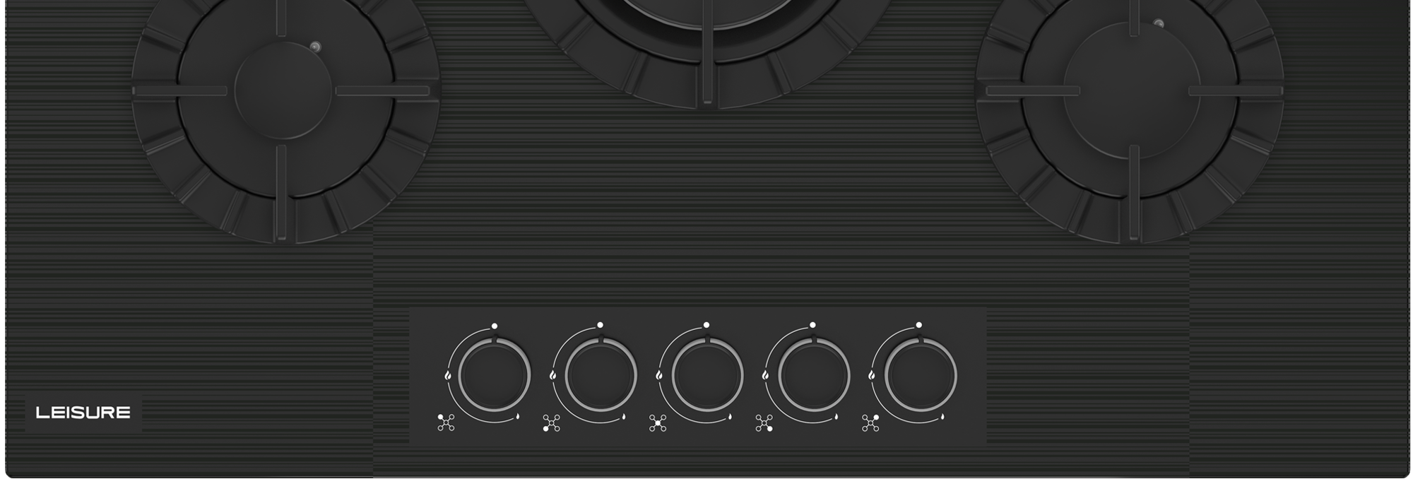 POLC 760 WS Leisure Ankastre 5 Göz Gaz Siyah Cam Ocak