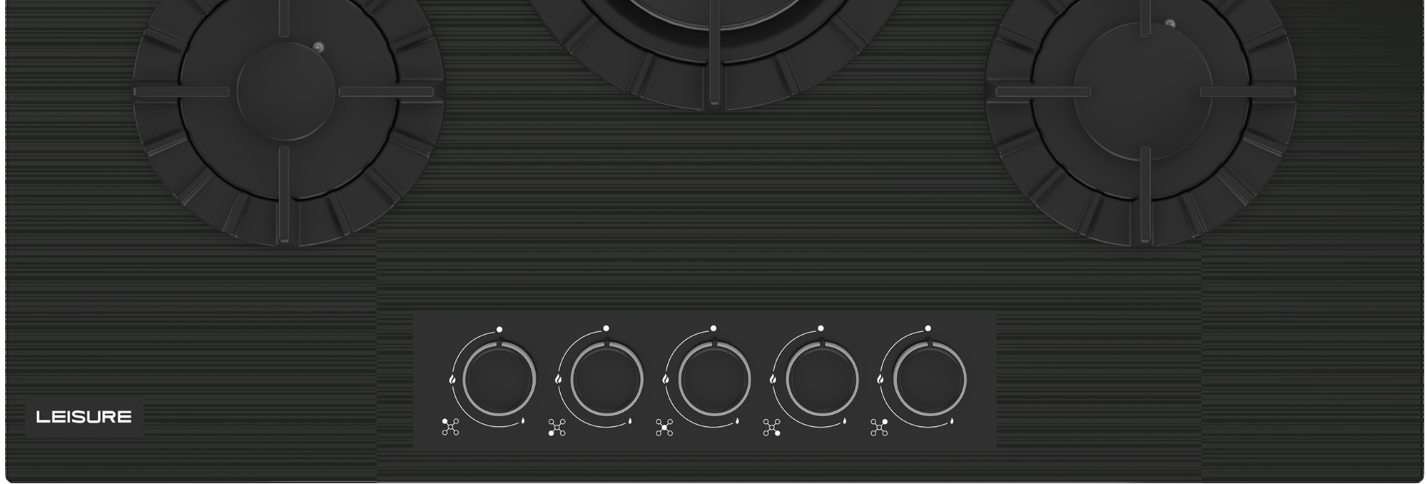 POLC 760 WS Leisure Ankastre 5 Göz Gaz Siyah Cam Ocak