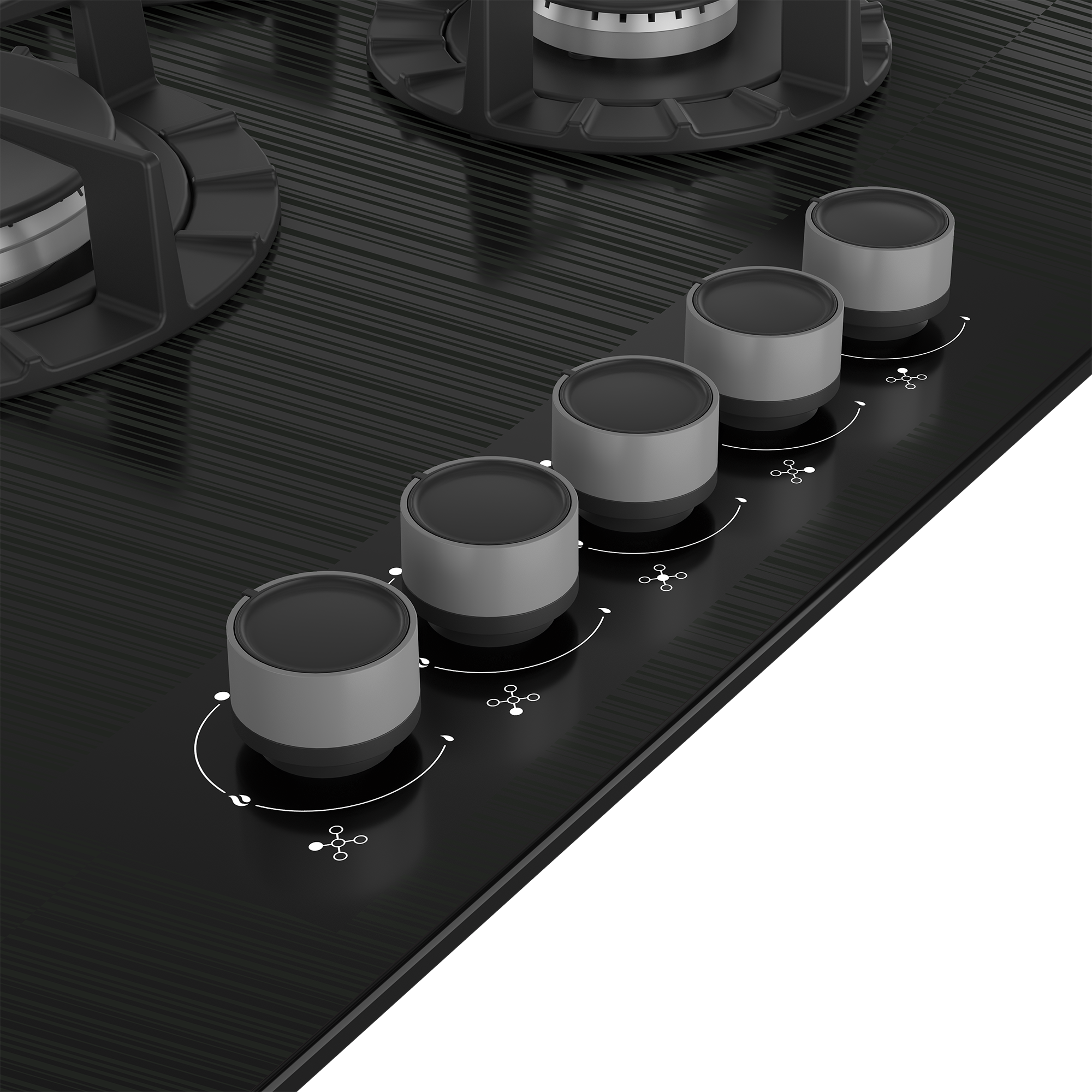 POLC 760 WS Leisure Ankastre 5 Göz Gaz Siyah Cam Ocak