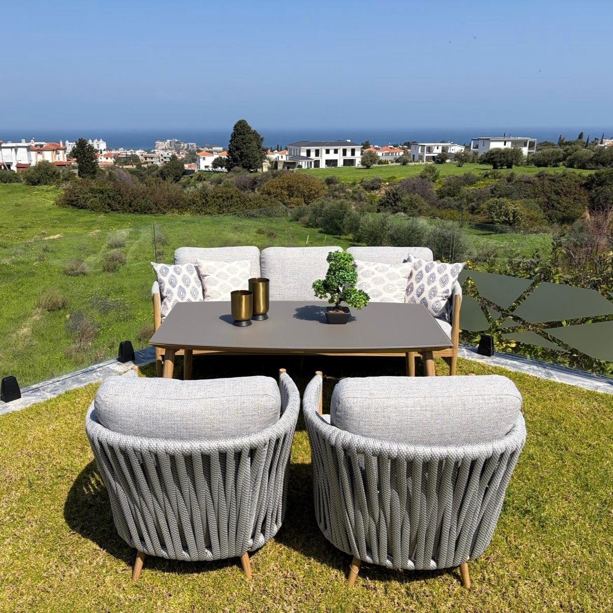 Rodos Lounge & Dining Set (3+1+1+S)