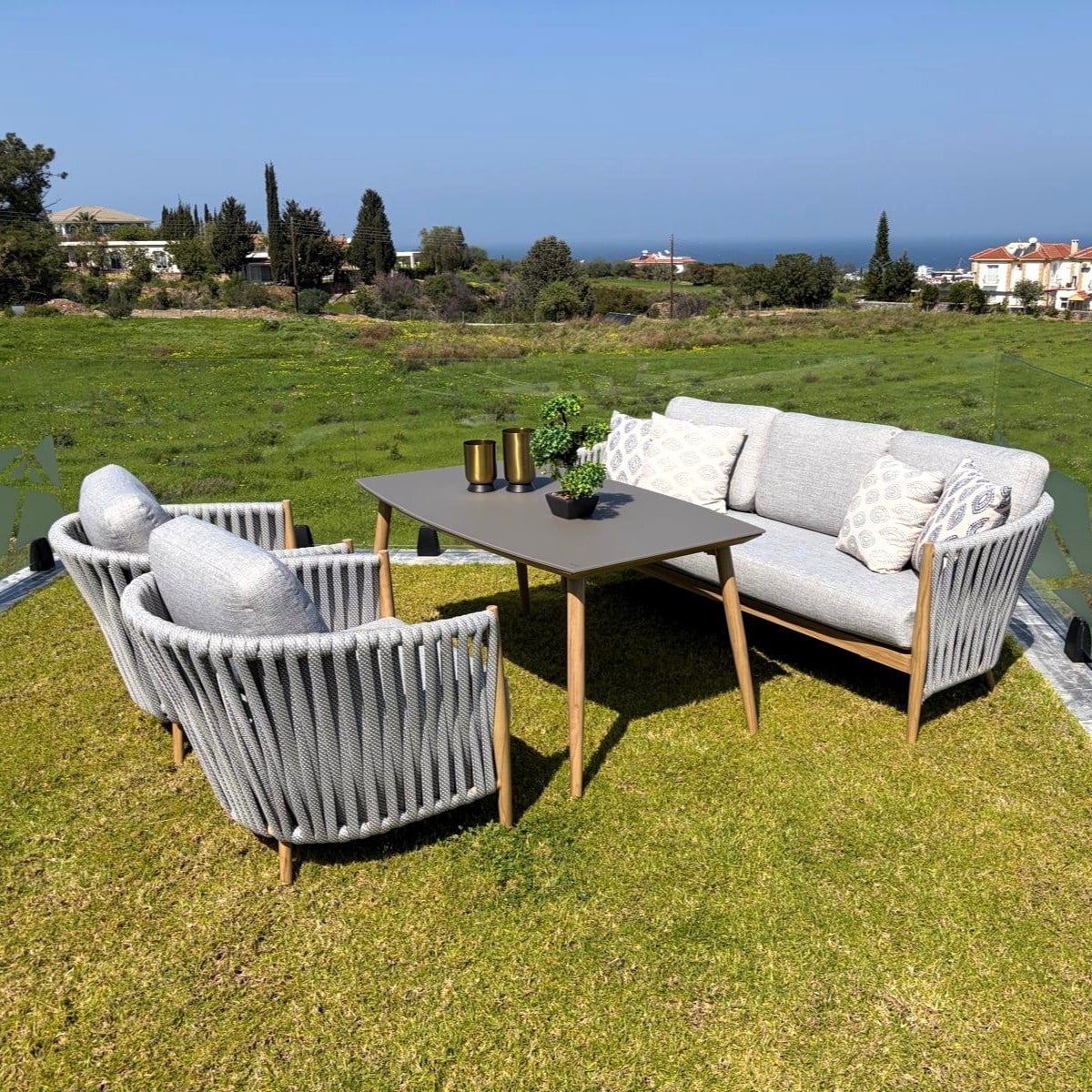 Rodos Lounge & Dining Set (3+1+1+S)