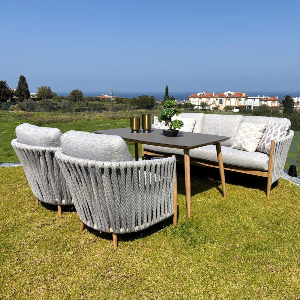 Rodos Lounge & Dining Set (3+1+1+S)