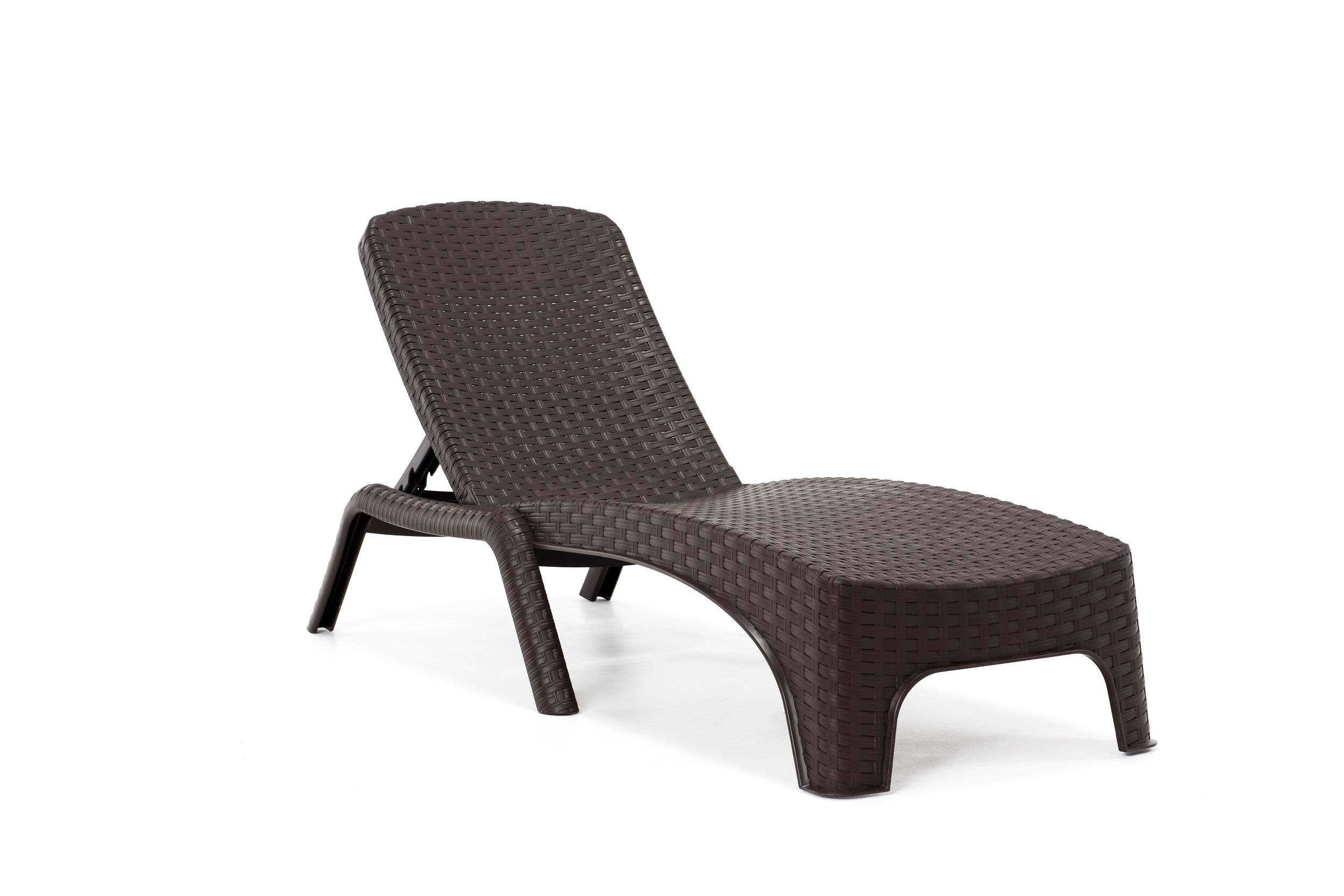 Roma Plastik Rattan Şezlong Kahve