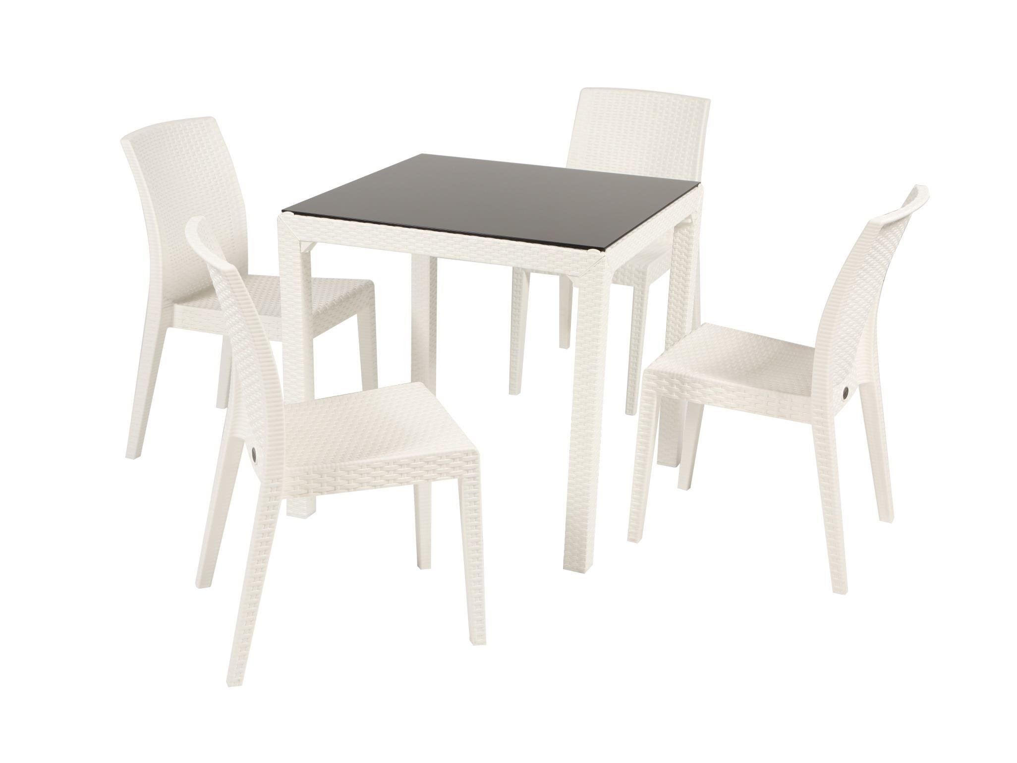 Siena Rainbow Rattan Kolsuz Sandalye Beyaz