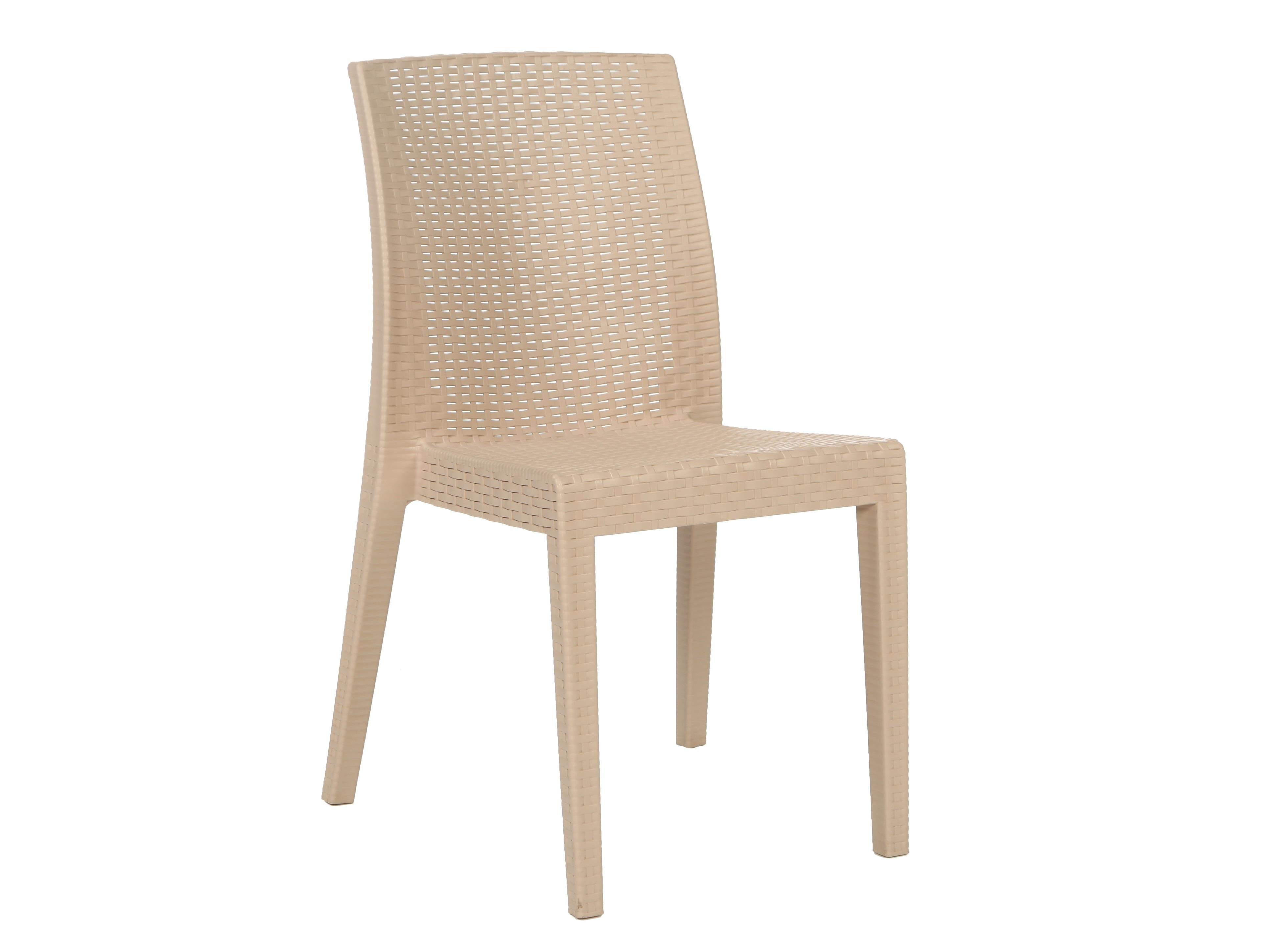 Siena Rainbow Rattan Kolsuz Sandalye Krem