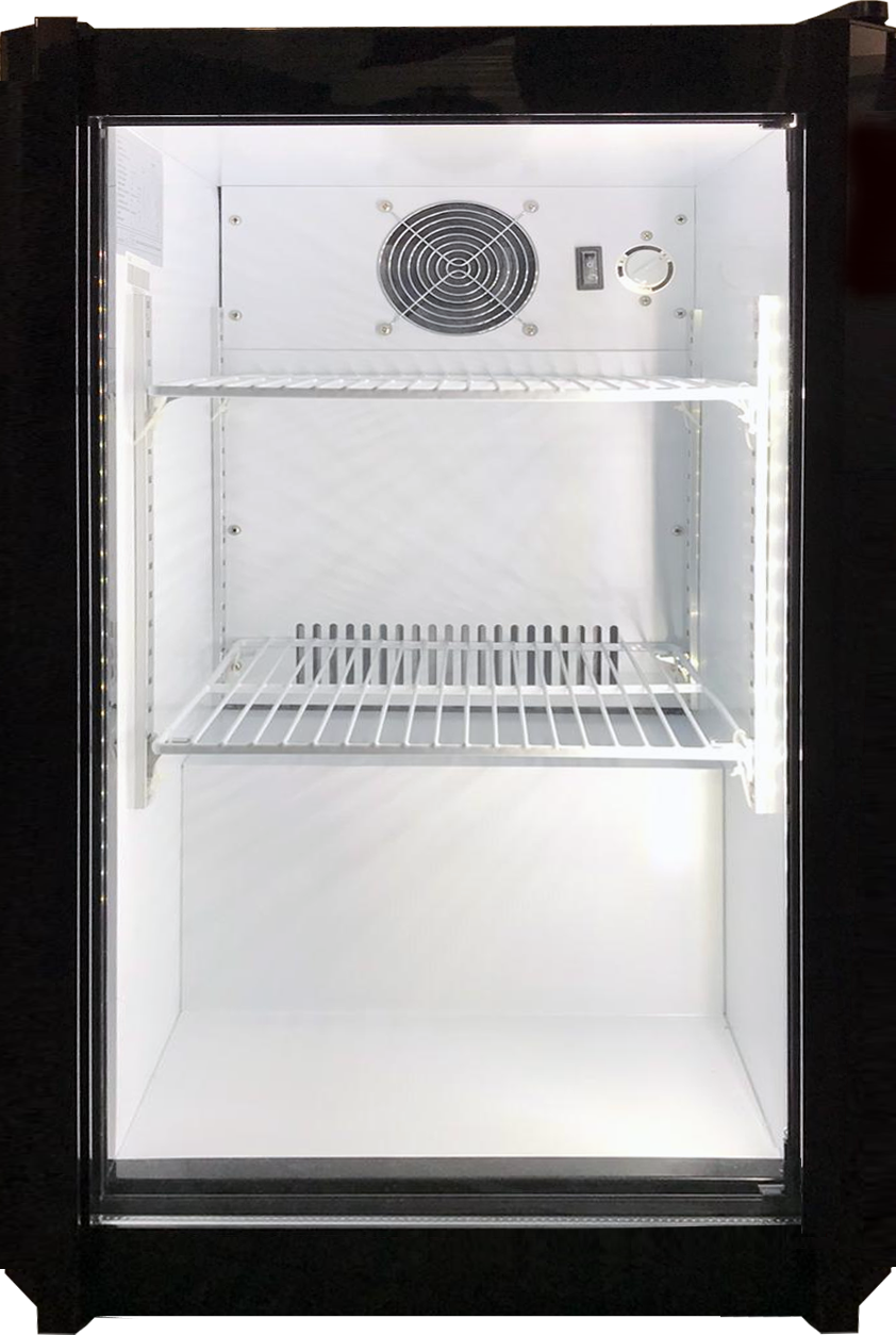 T 80 Arrow Işıklı Camlı Siyah Statik 80Lt. Mini Buzdolabı