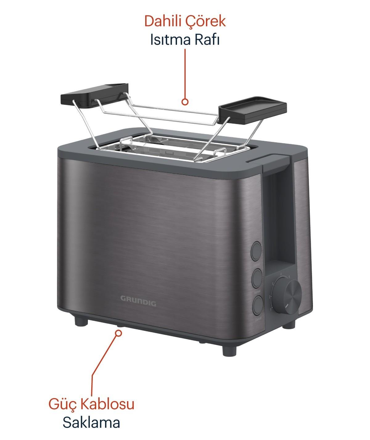 TA 7340 Grundig Dark Inox Ekmek Kızartma Makinesi