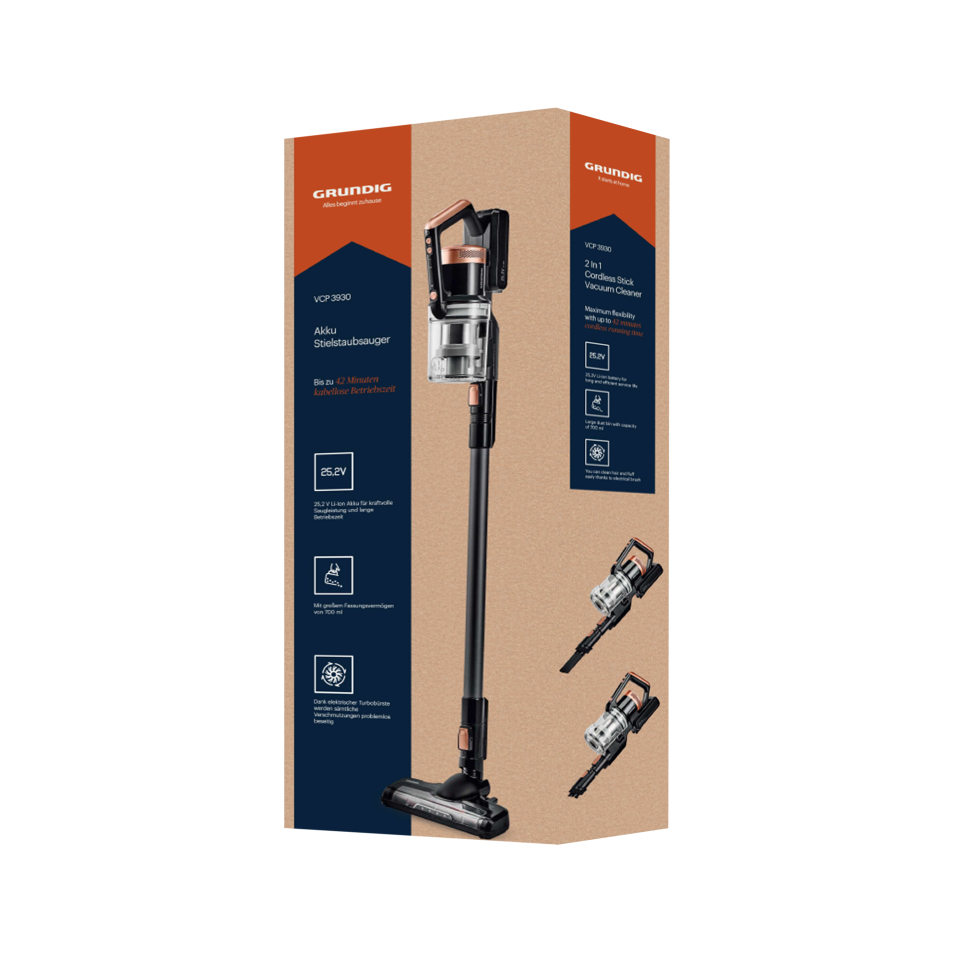VCP 3930 Grundig 150W Toz Torbasız Şarjlı Dik Süpürge