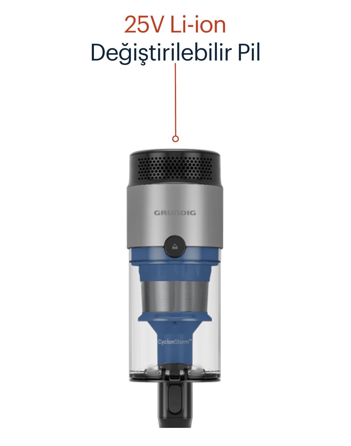 VCP 8331 PRO Grundig ActiFlex™ HyperClean™ Toz Torbasız Şarjlı Dik Süpürge