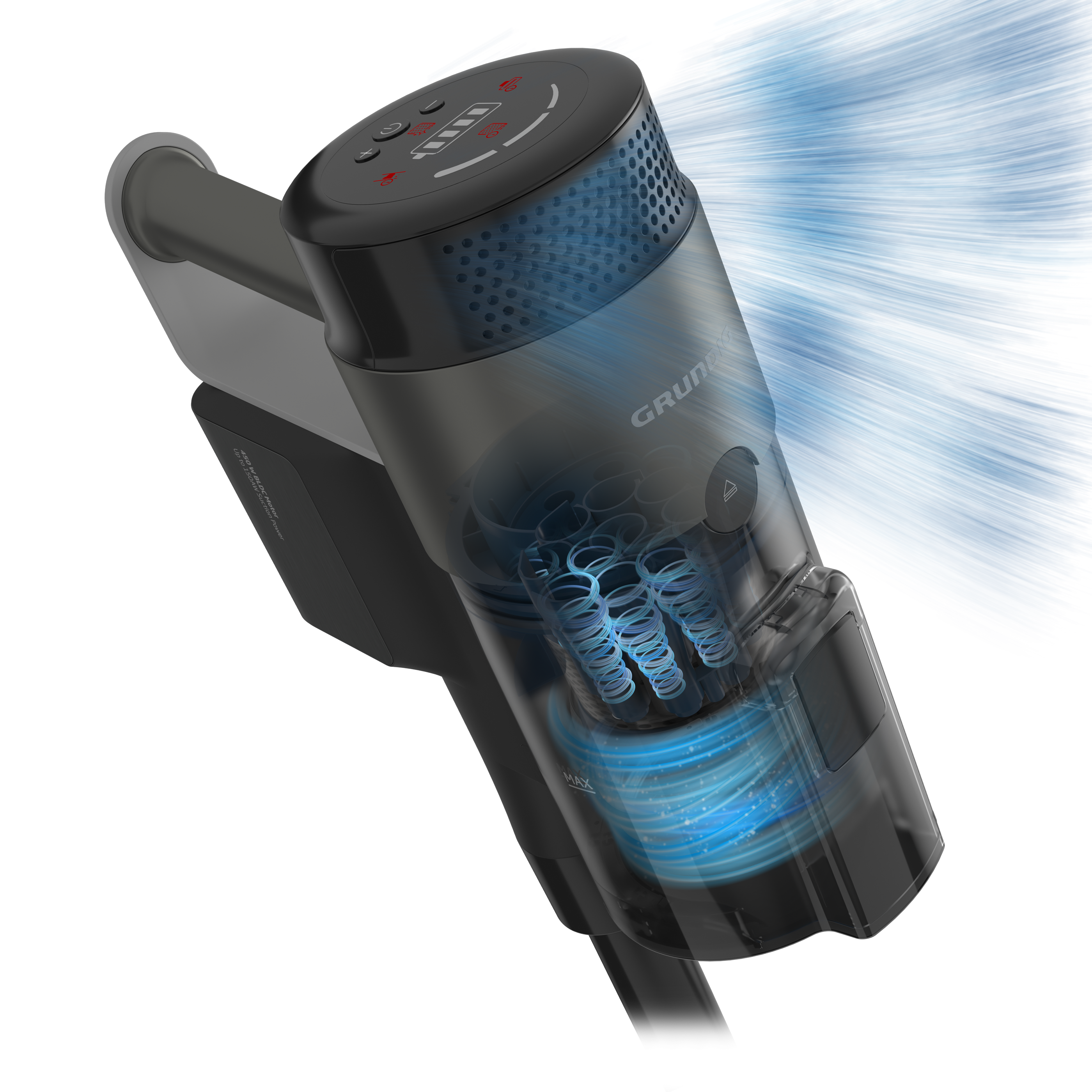 VCP 9431 PRO Grundig PowerClean™ Toz Üniteli Toz Torbasız SpinWash™ Şarjlı Dik Süpürge