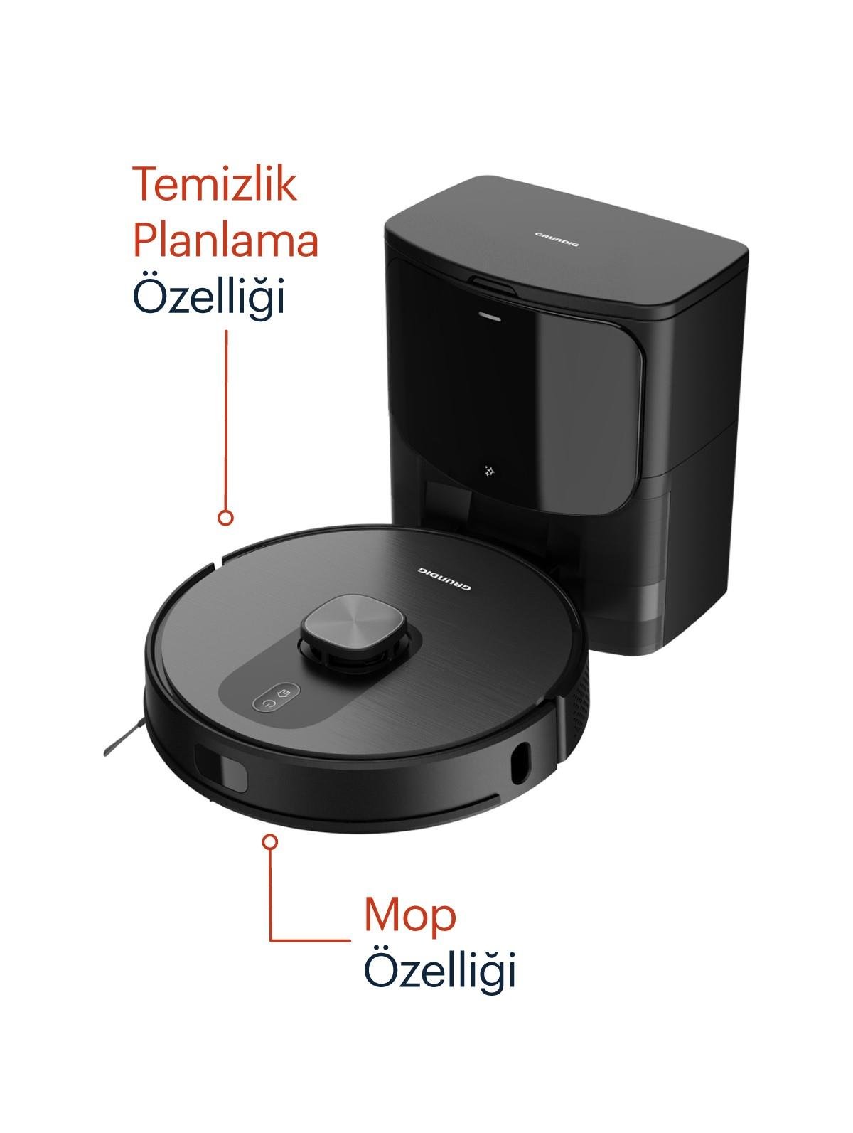 VCR 7330 Grundig Toz Boşaltma Üniteli Silme/Süpürme Akıllı Robot Süpürge