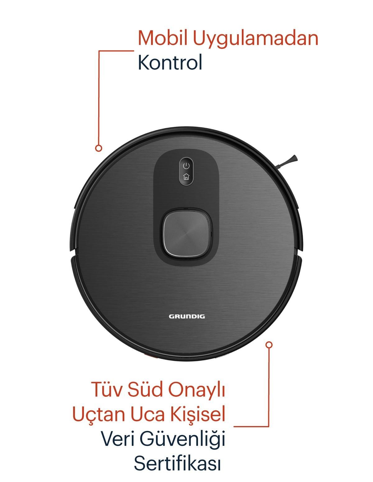 VCR 7330 Grundig Toz Boşaltma Üniteli Silme/Süpürme Akıllı Robot Süpürge
