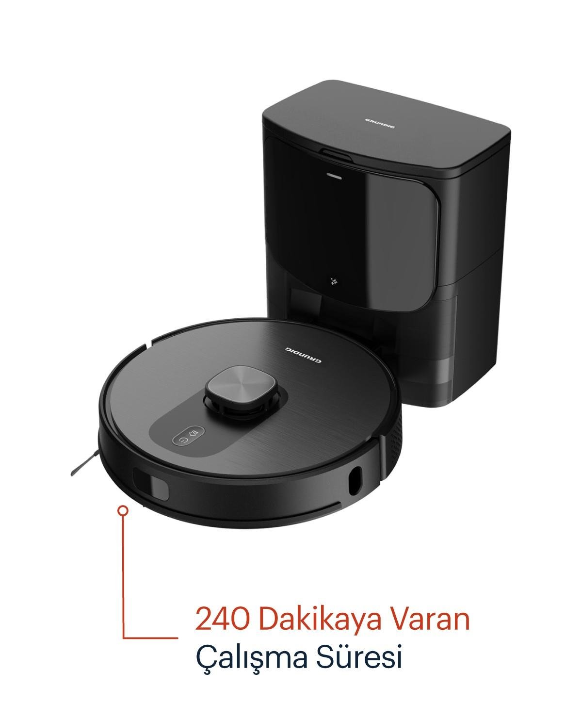 VCR 7330 Grundig Toz Boşaltma Üniteli Silme/Süpürme Akıllı Robot Süpürge