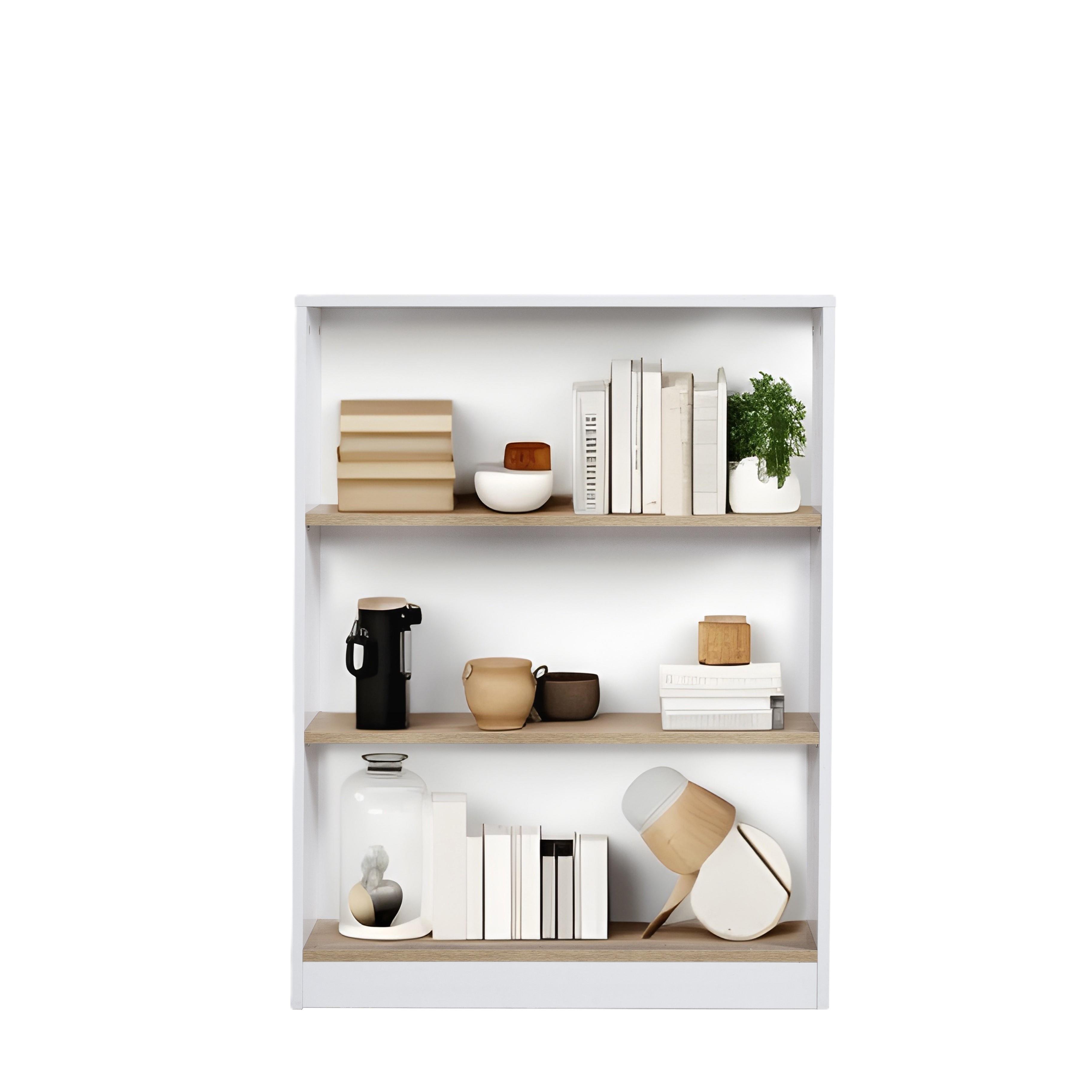 Vega 2 Raflı 3 Bölmeli Geniş Kitaplik 80x27x106cm