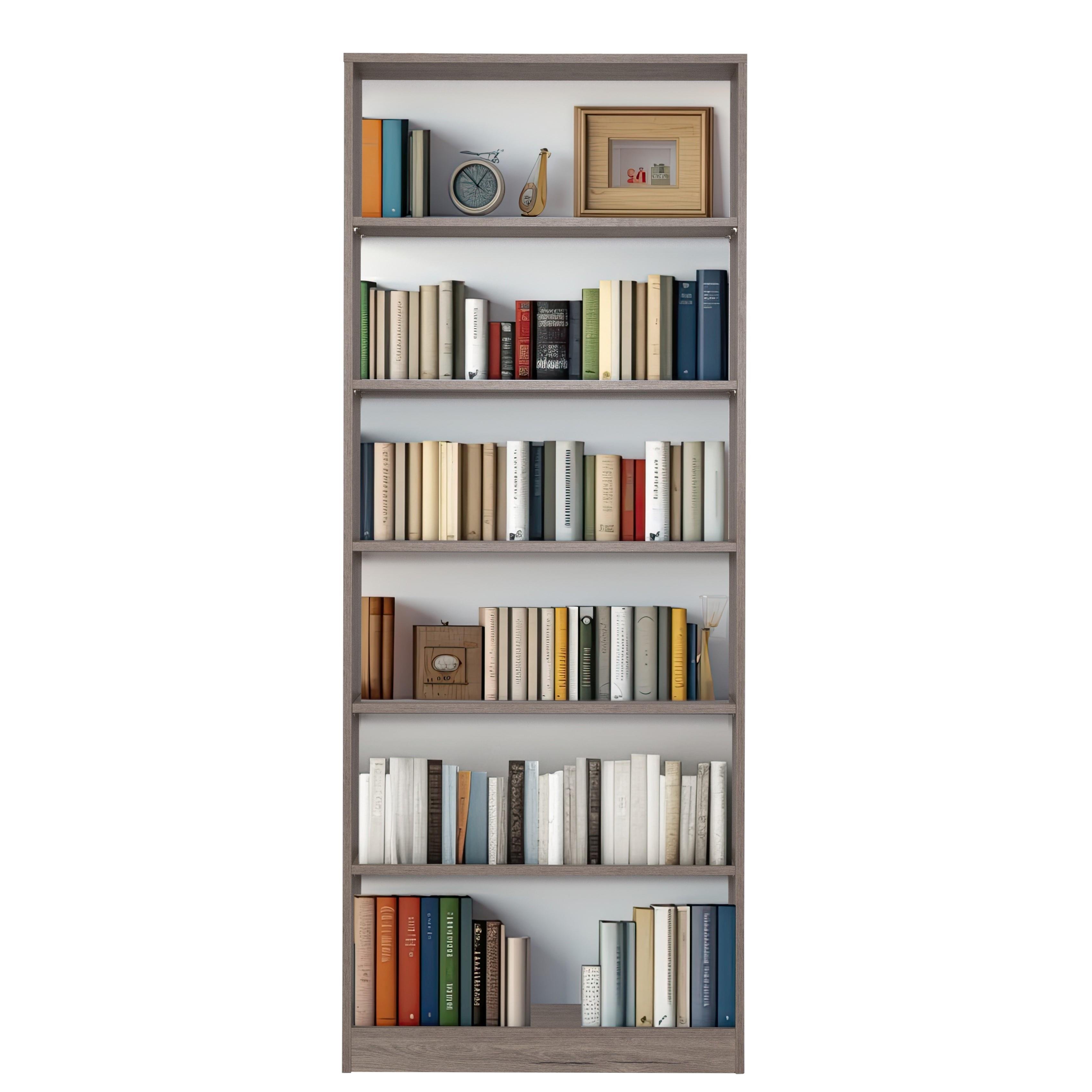 Vega 5 Raflı 6 Bölmeli Geniş Kitaplik 80x27x202cm