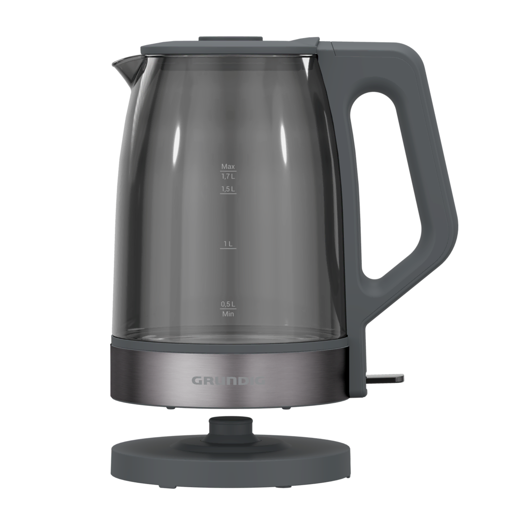 WK 6440 Grundig Füme Camlı Dark Inox Kettle & Su Isıtıcı