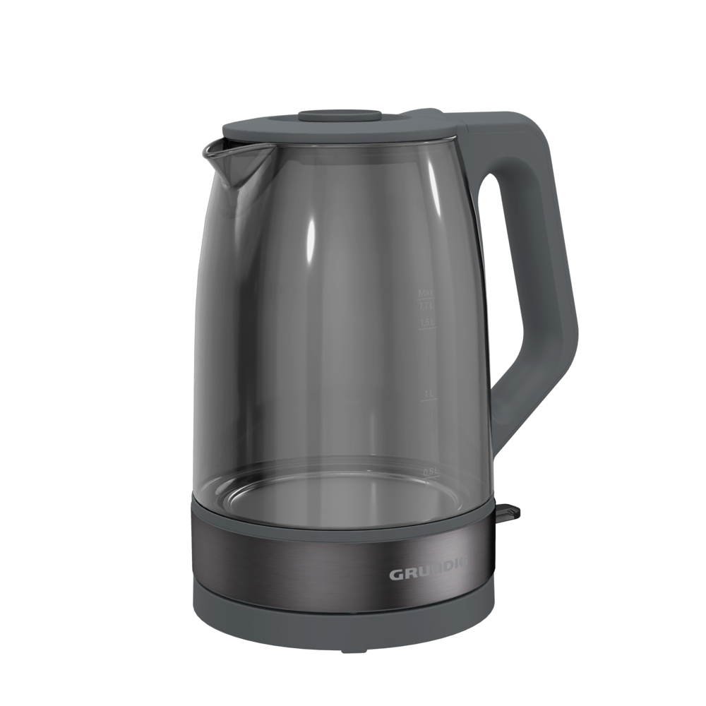 WK 6440 Grundig Füme Camlı Dark Inox Kettle & Su Isıtıcı