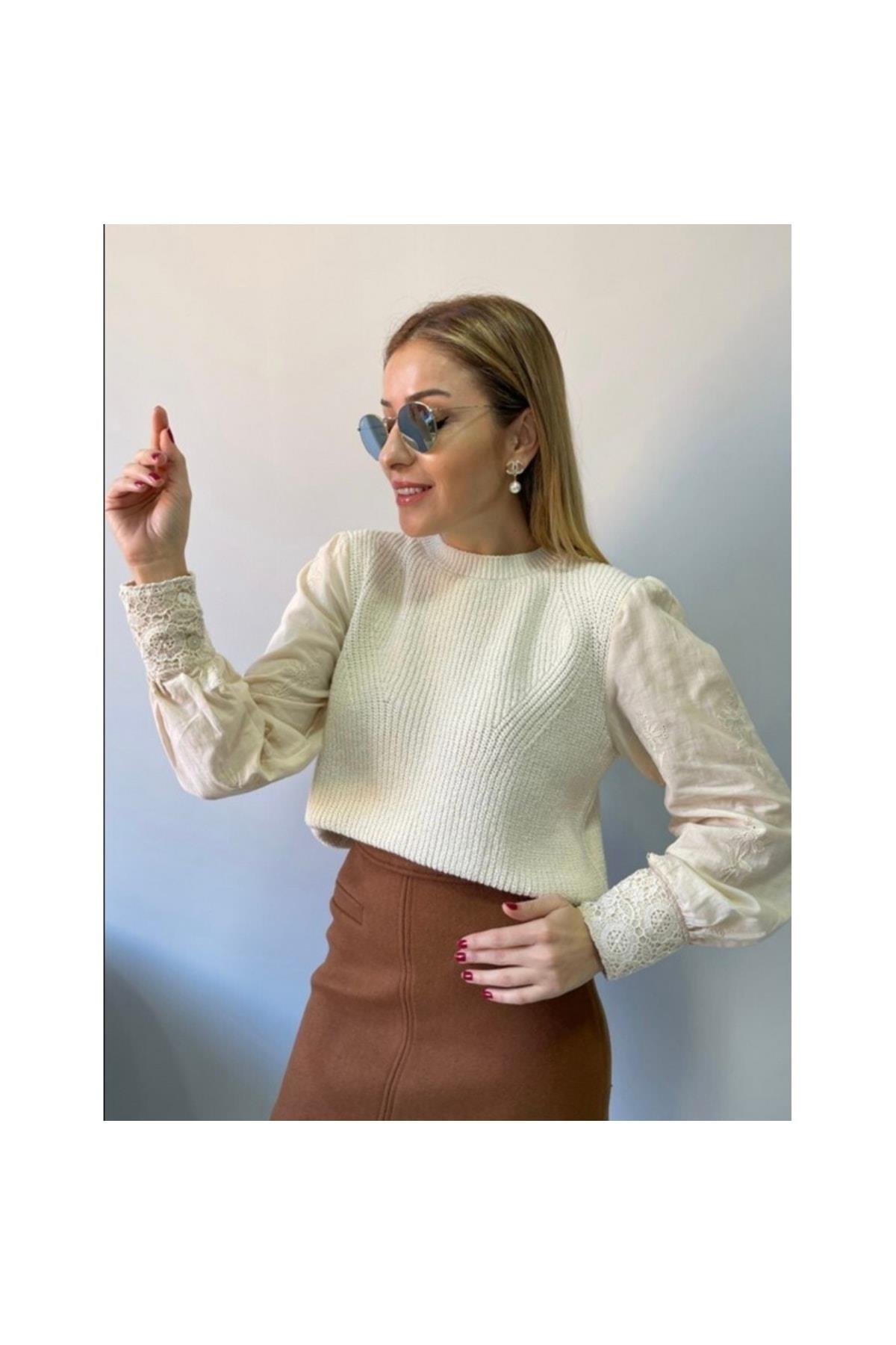 Fisto Kol Krem Triko Kazak