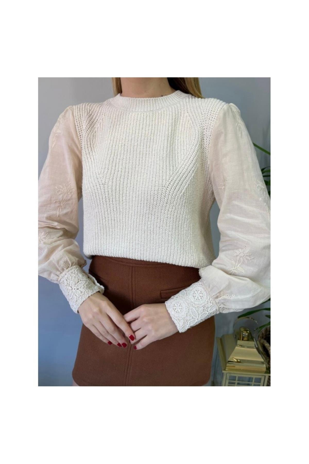 Fisto Kol Krem Triko Kazak