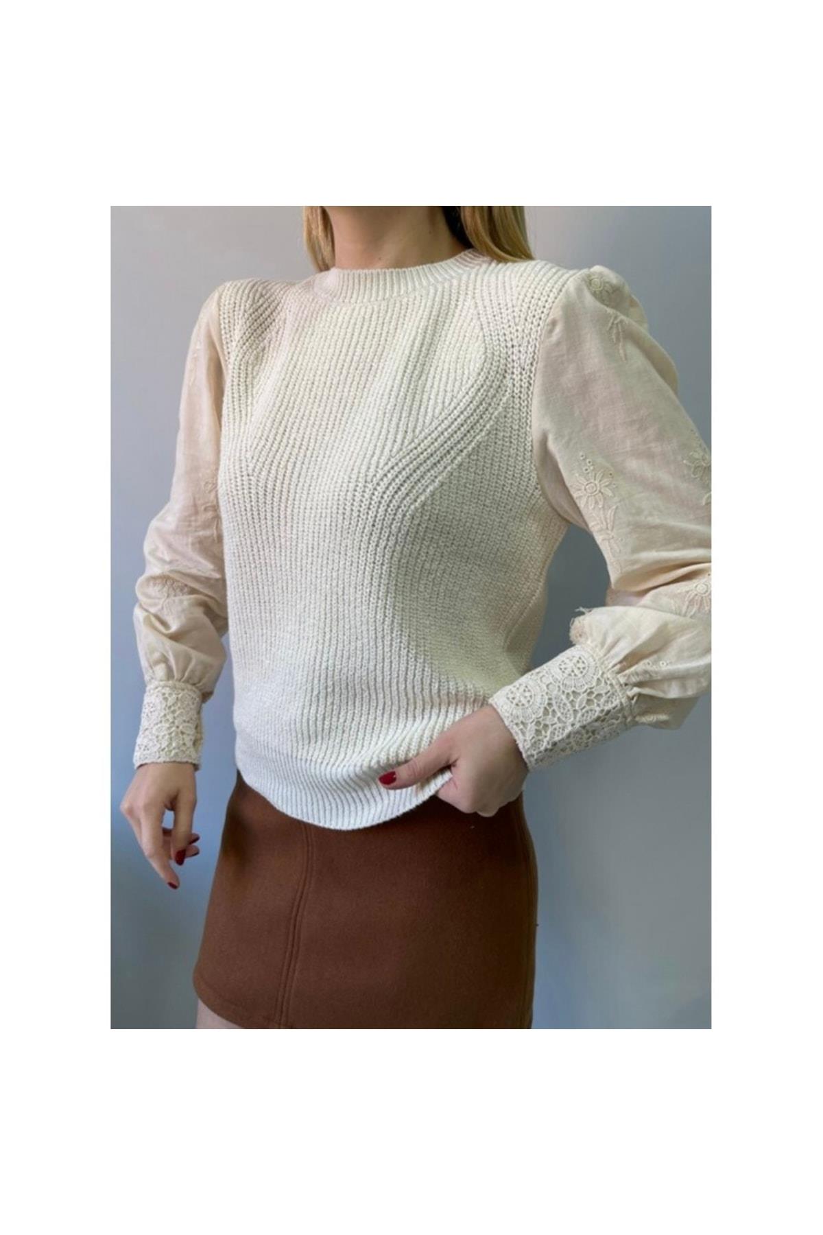 Fisto Kol Krem Triko Kazak