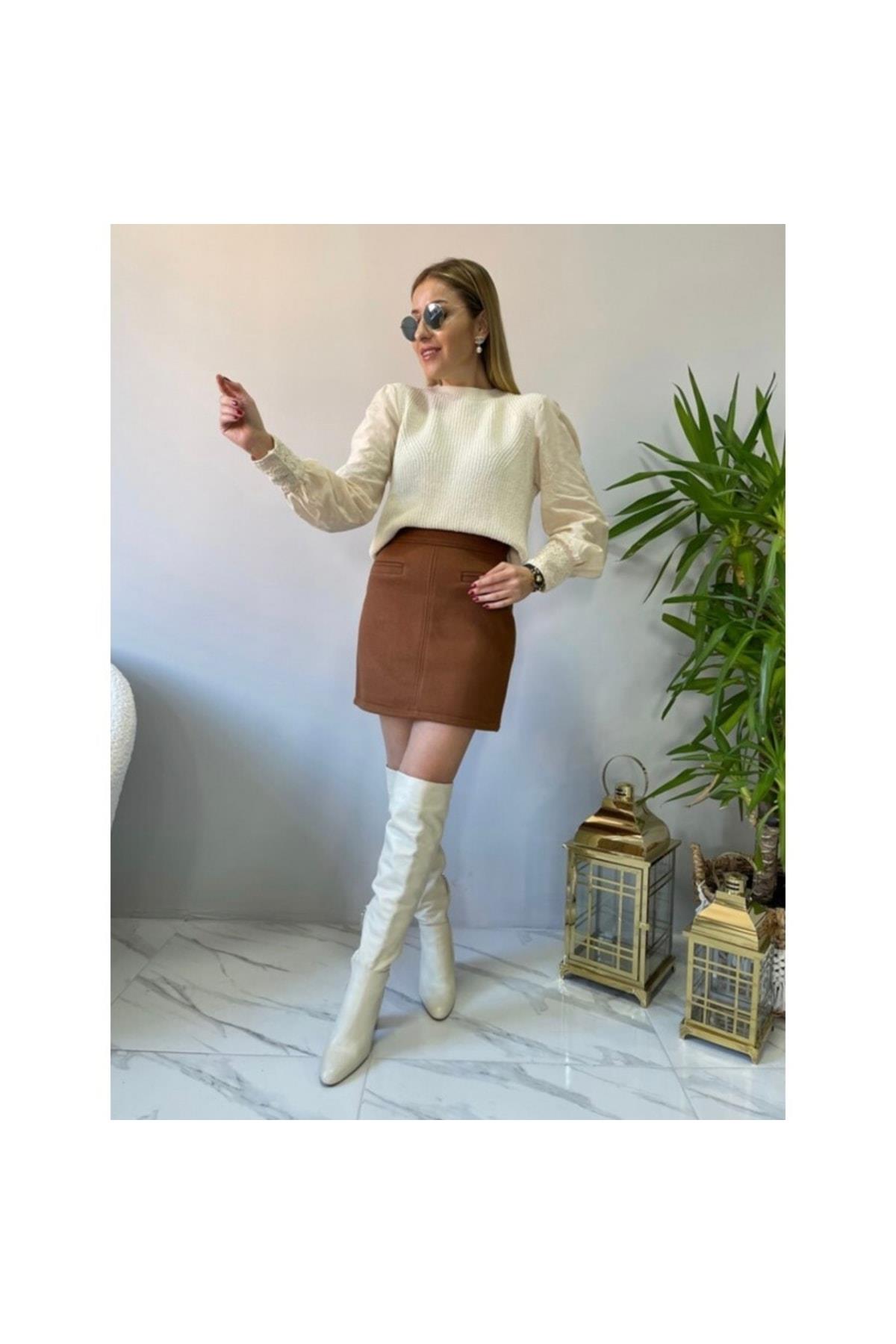 Fisto Kol Krem Triko Kazak