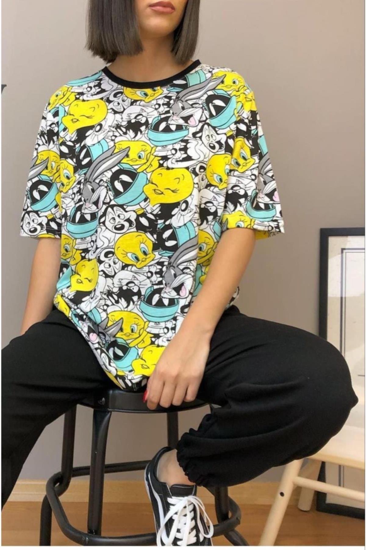 Kadın Pamuklu Tweety T-shirt