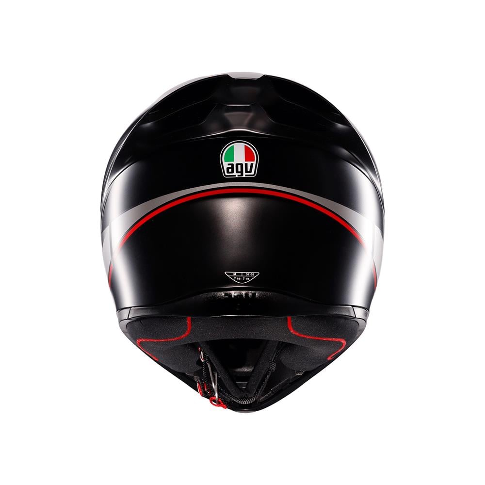 Agv K1 S Lap Matt Black Grey Red Kapalı Kask