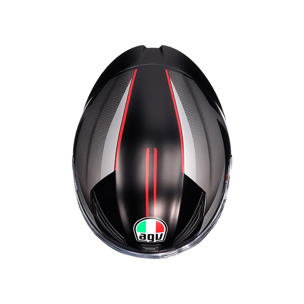 Agv K1 S Lap Matt Black Grey Red Kapalı Kask