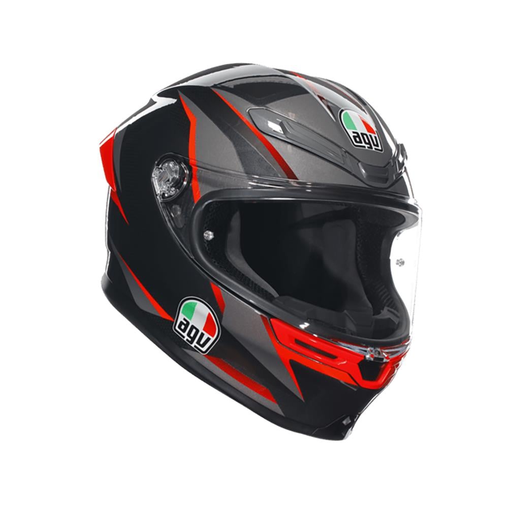 Agv K6S Mplk Slashcut Blk Grey Red Kapalı Kask